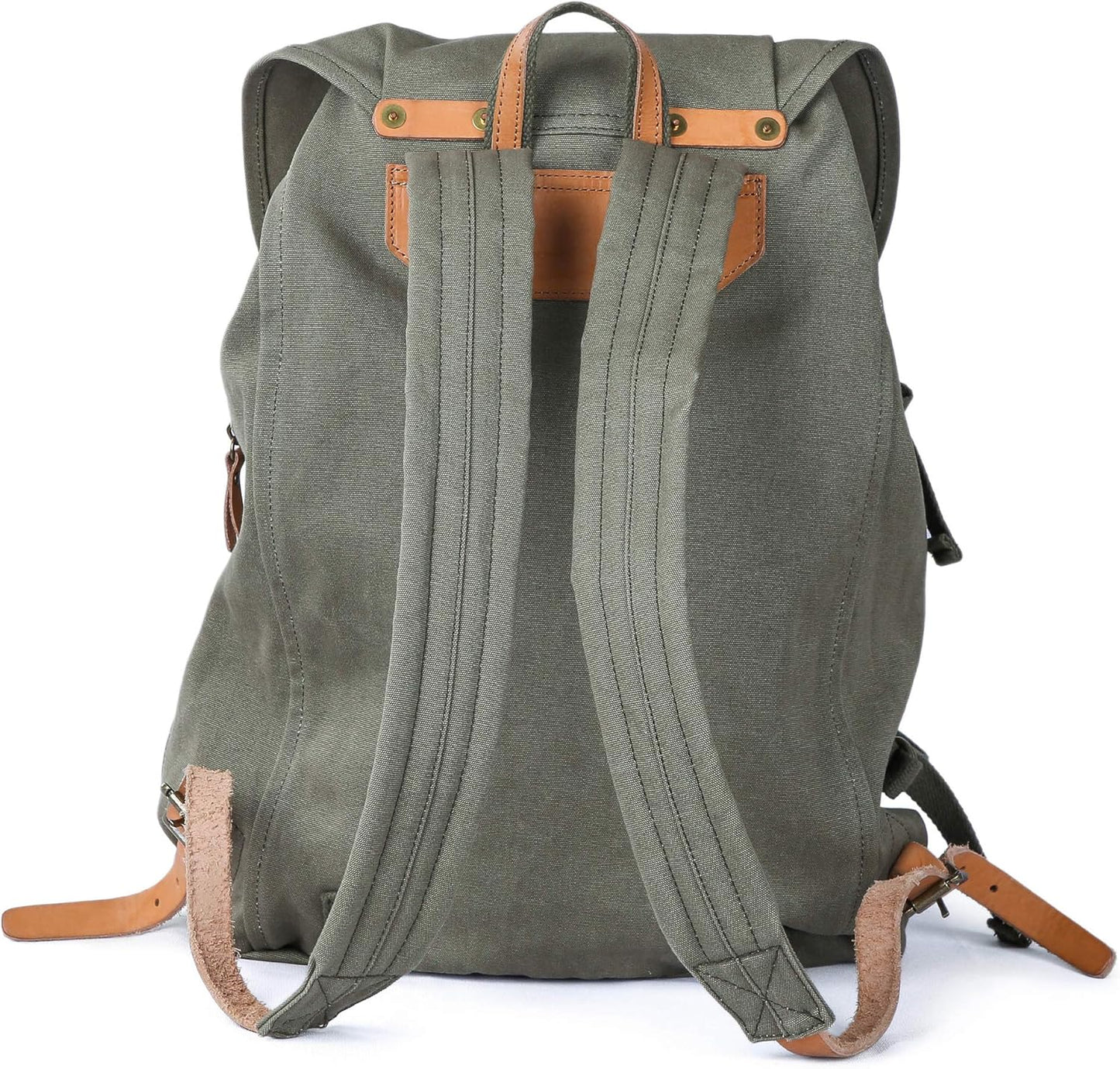 Gootium Canvas Backpack - Vintage Military Rucksack Travel Dayack, Green