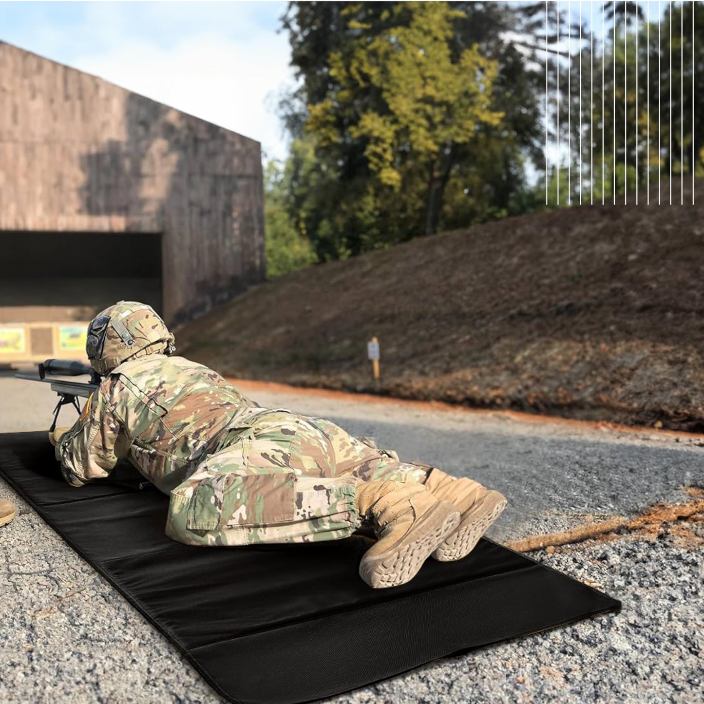 ACOWAY Roll-Up Shooting Mat - Tactical Shooter Mat for Range Rifle Hunting - Outdoor Hunting Accessories - Durable, Non-Slip, Durable Double-Layered Nylon - Black - 76 x 29 inches