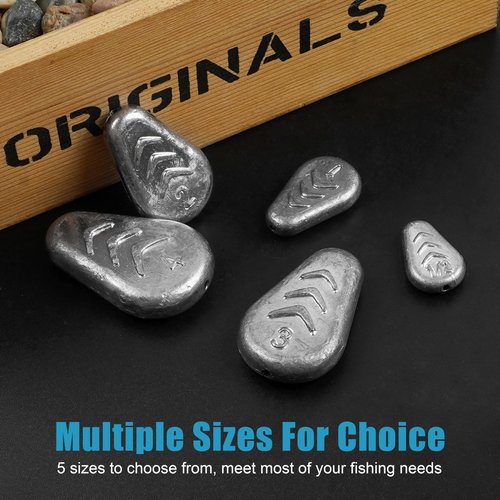 No Roll Sinkers Fishing Weights, Flat Weights No Snag Inline Slip Sinkers Catfish Weight for Freshwater Saltwater Surf Fishing, 3oz