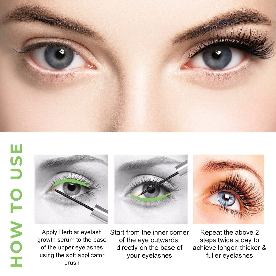 7ml Eyelash Growth Serum | Boost Longer, Thicker Lashes & Brows | Herbiar