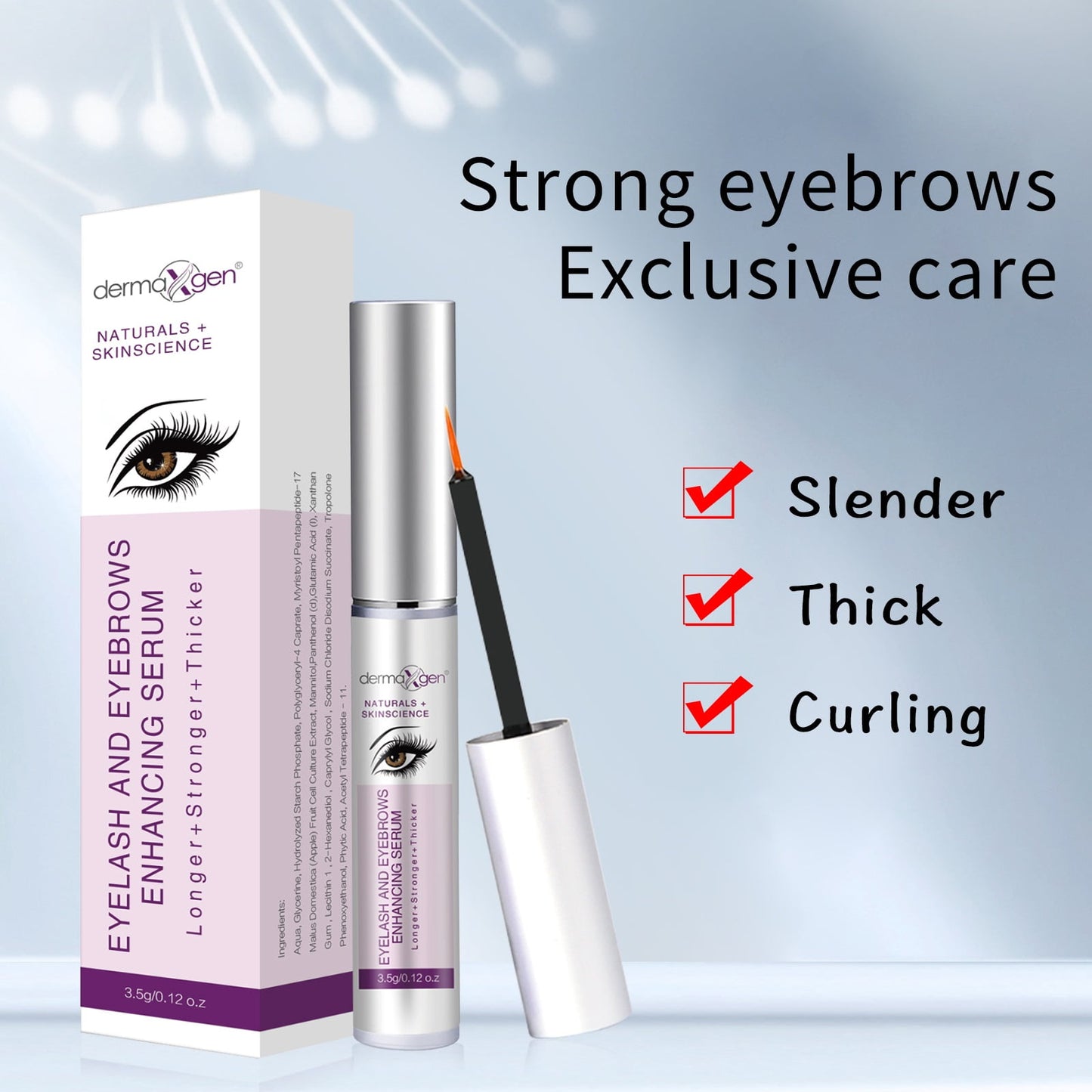 Dermaxgen Eyelash Enhancer | Organic Formula for Longer, Fuller Lashes - 5ML