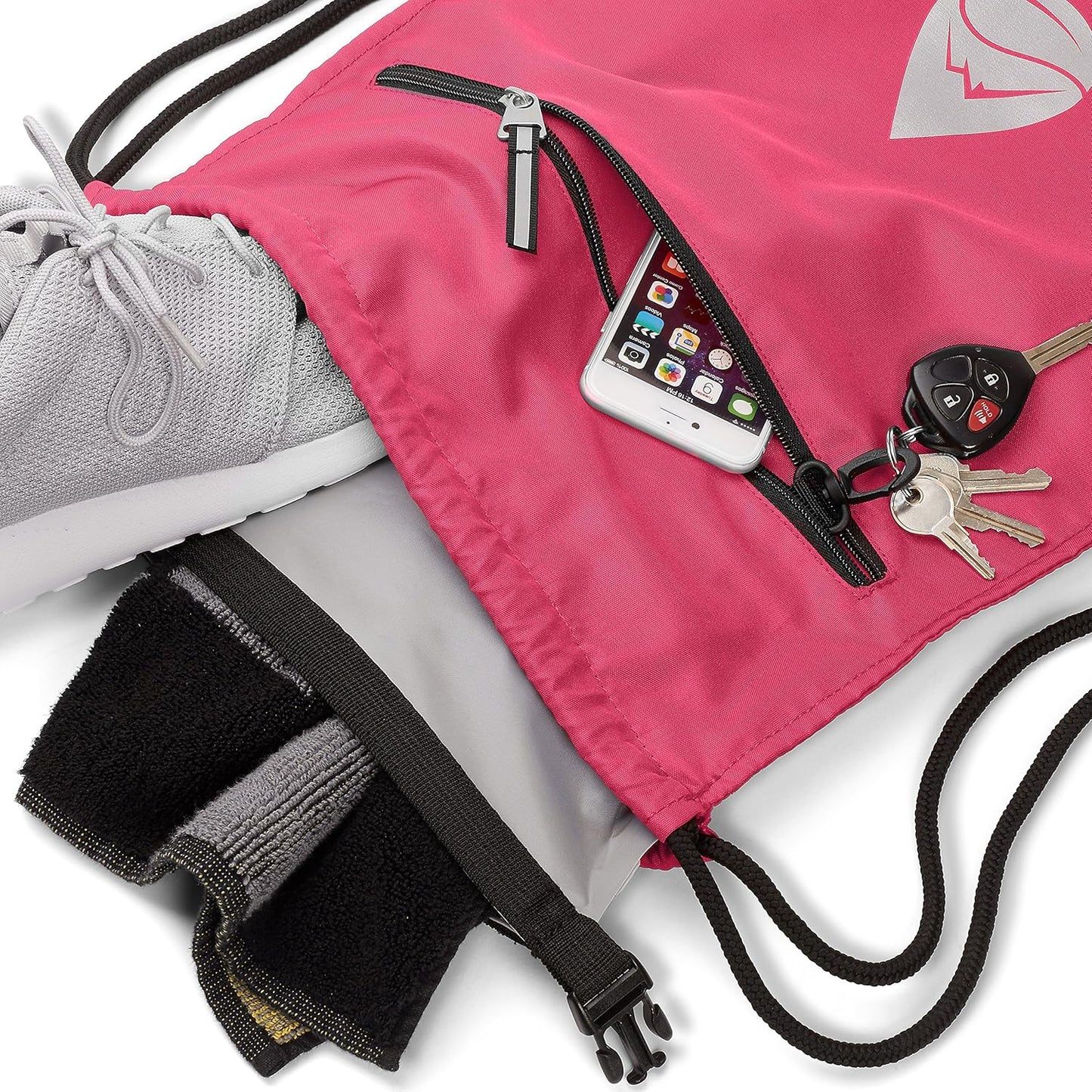 Skog Å Kust GymSak | Patented 2-in-1 Drawstring Cinch Bag with Removable Waterproof Dry Bag | Red