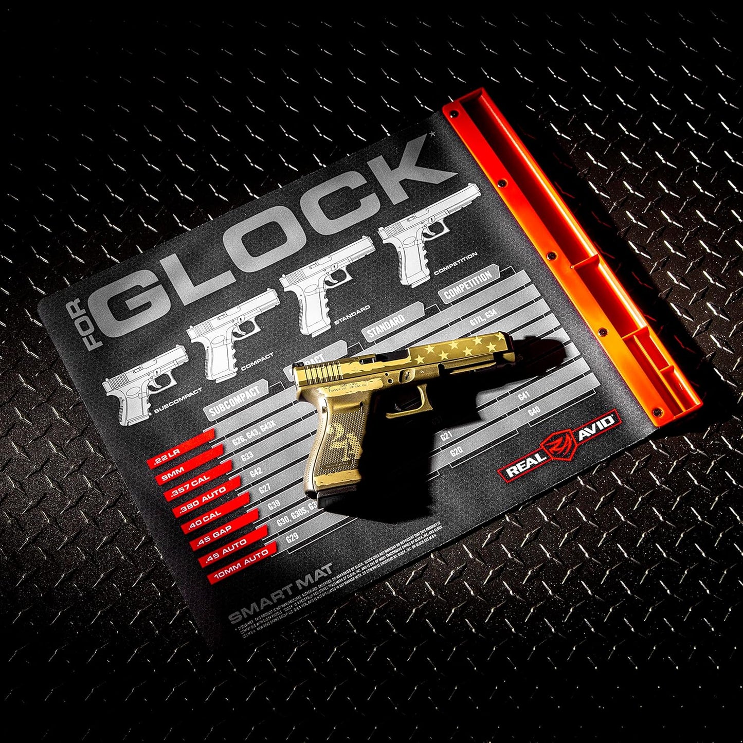 Real Avid Gun Cleaning Mat 19" x 16" with Magnetic Parts Tray | 1911, Glock, Smith & Wesson M&P or Sig Sauer P365 & P365XL (Choose Style Below)
