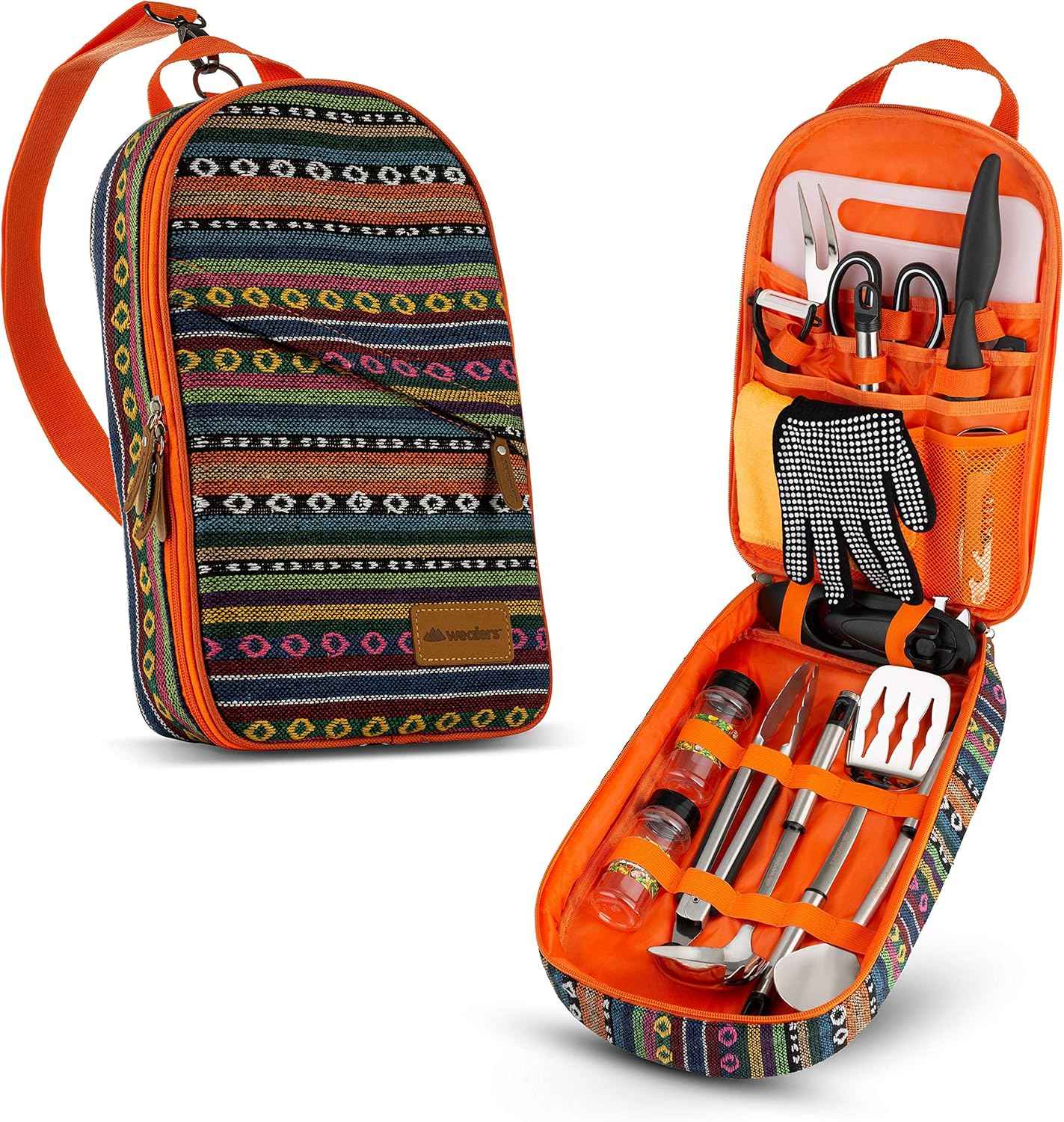 Portable Camp Kitchen Utensil Set - Compact BBQ Accessories & Travel Organizer for Hiking & Backpacking
