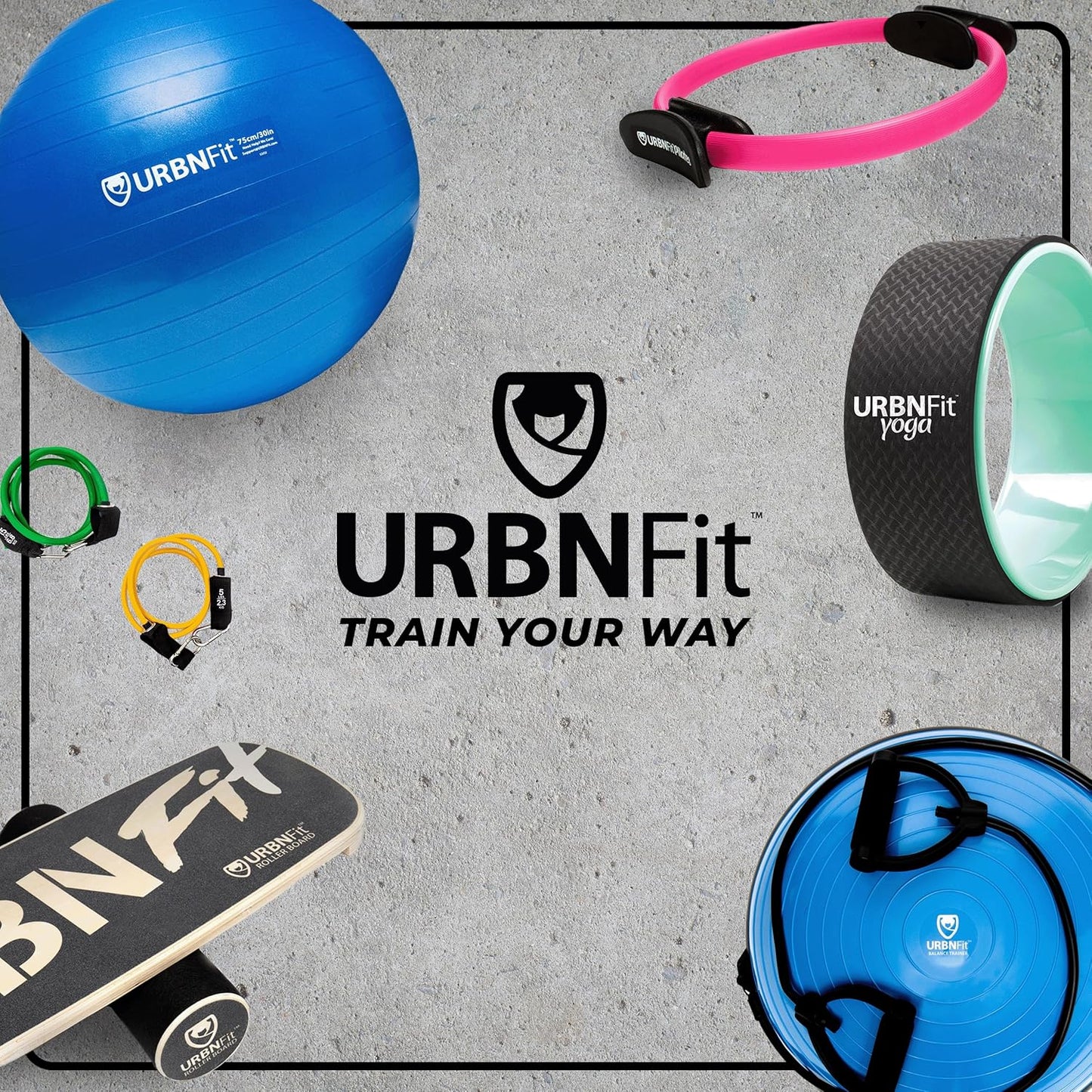 URBNFit Exercise Ball - Yoga Ball in Multiple Sizes for Workout, Pregnancy, Stability - Anti-Burst Swiss Balance Ball w/Quick Pump - Fitness Ball Chair for Office, Home, Gym