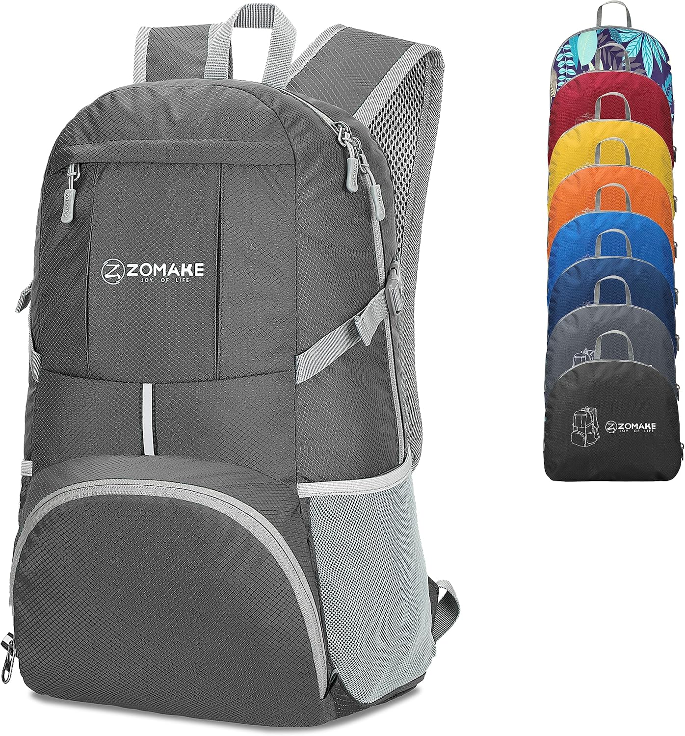 ZOMAKE Lightweight Packable Backpack 35L, Light Foldable Backpacks Water Resistant Collapsible Hiking Bag, Compact Folding Day Pack for Travel Camping(Black)