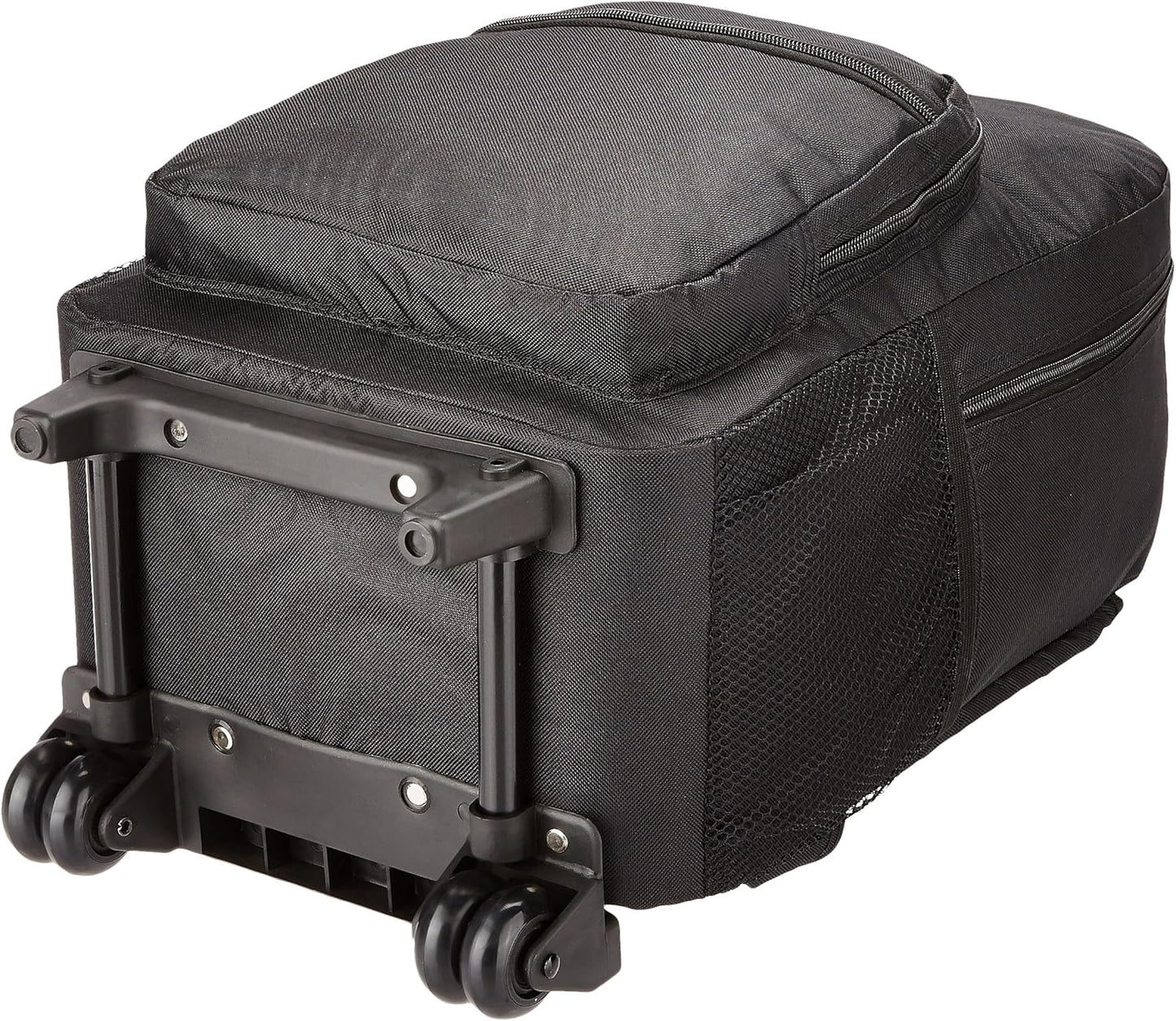 Rockland Double Handle Rolling Backpack, BLUELEOPARD, 17-Inch