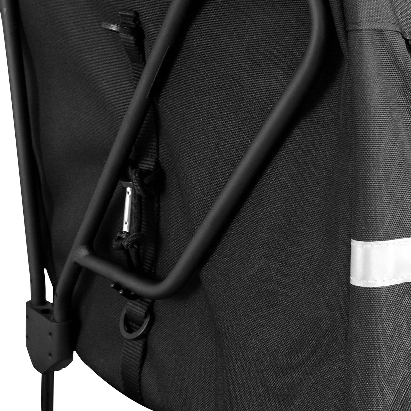 BV 26L Rear Bike Bag - Bike Saddle Bag with 4 Zippered Compartments & Adjustable Hooks - Water-Resistant Bike Bags for Bicycles with Reflective Trim, Taillight Hanger & Handle - Fits Most Racks