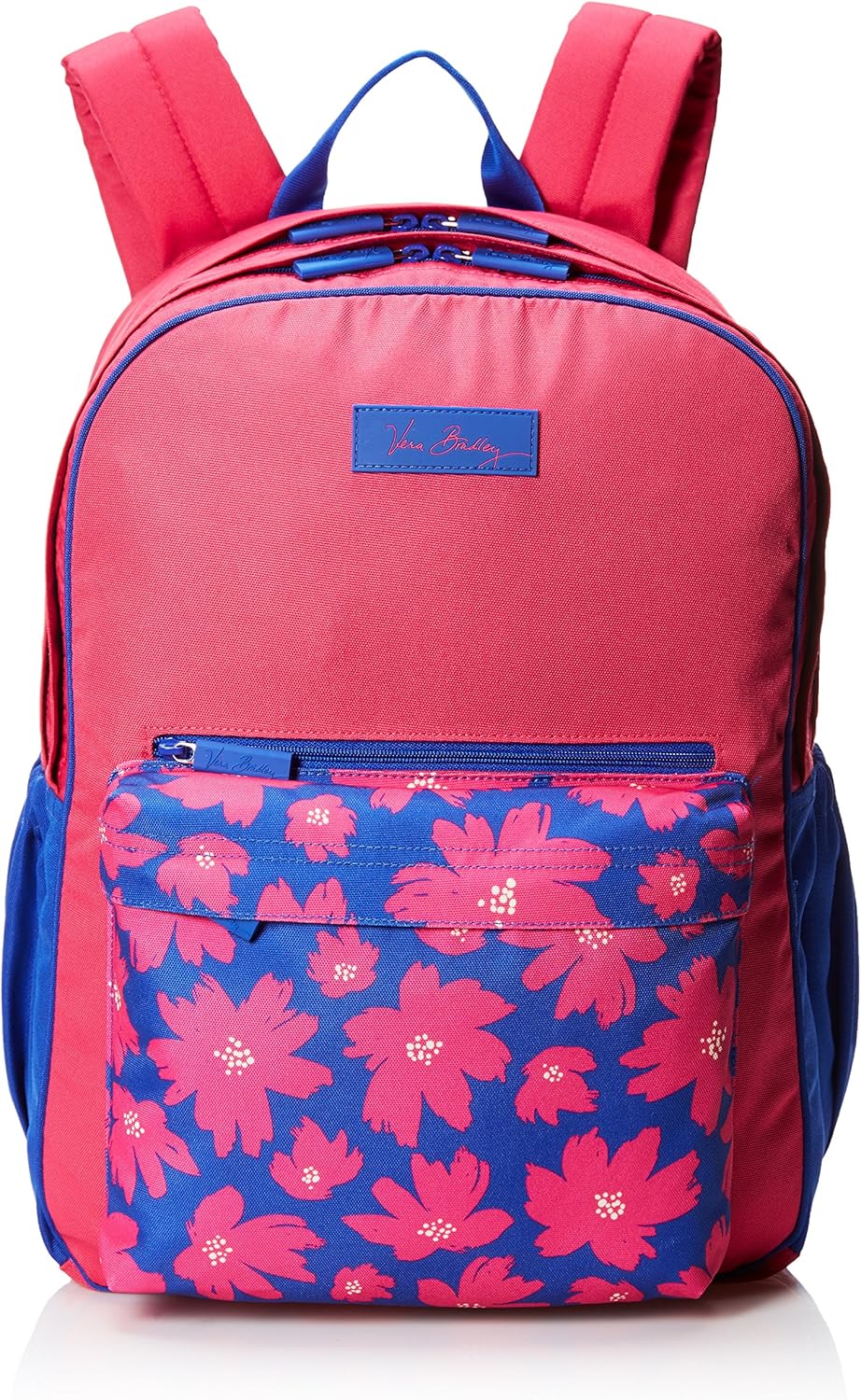Vera Bradley Women's Lighten Up Large Colorblock Backpack, Art Poppies, One Size