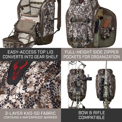 Badlands Connect Pack - Customizable Hunting Backpack with Quiet Durable KXO-50 Fabric, Lightweight Design, Approach FX