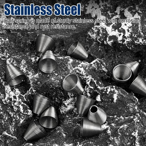 Ballyhoo Bait Spring 30pcs Stainless Steel Ballyhoo Rigging Springs for Saltwater Ballyhoo Bait Fishing and Trolling, Size S, L (S+L-30pcs)