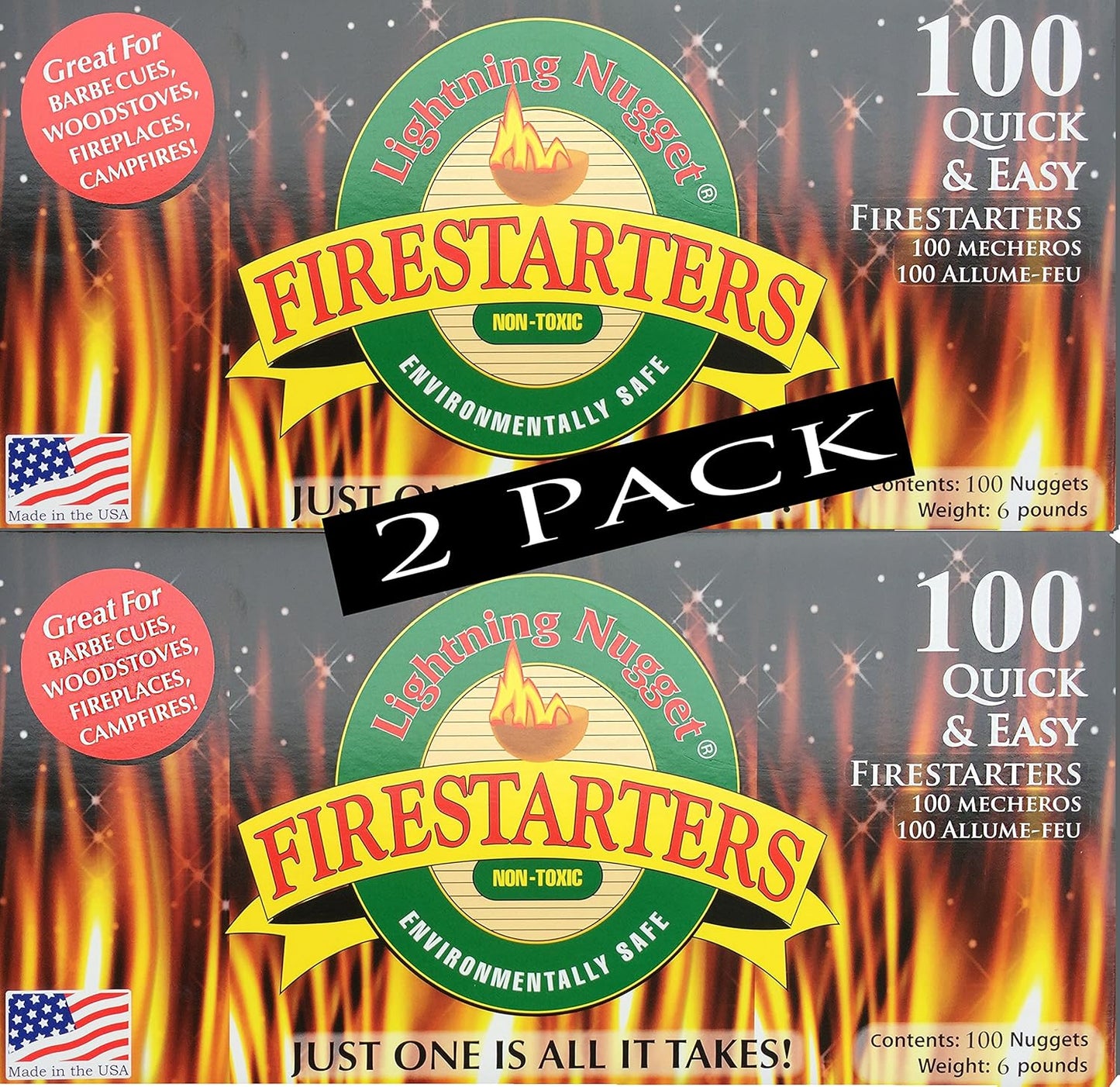 AN100-2 200 Count Fire Starters, Tan (Pack of 200)