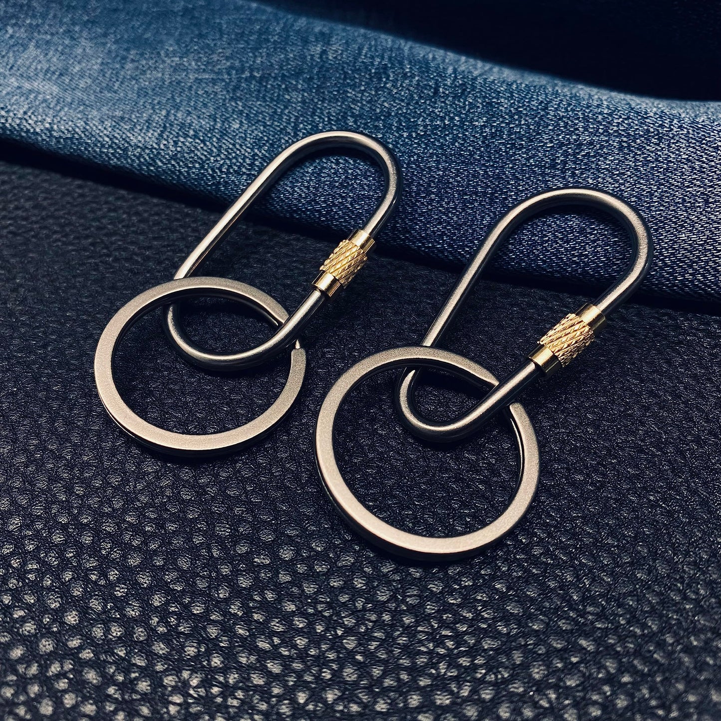 J454 Small Locking Carabiner,Titanium Key Carabiner,Key Chain for car, Mini Quick Release Tactical carabiners Clips.(2pc)