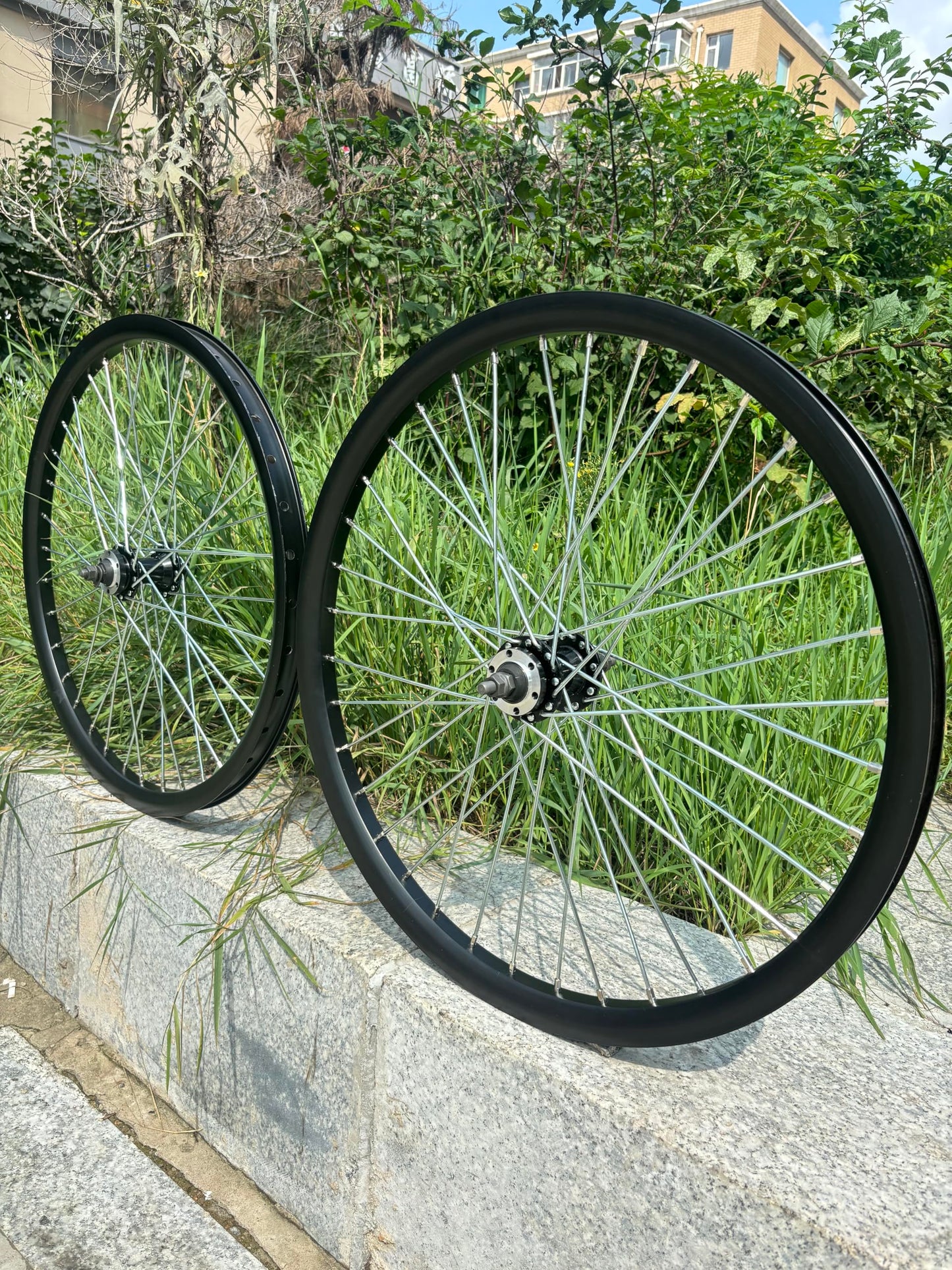 AUTES 26 inch Bicycle Wheel Set Double Wall Aluminum 26" Rim Set,Disc Brake,Front & Rear Heavy Duty Wheelset 10G 36 Spokes for MTB/Road/Cruiser Bikes(Rim Size 22.44")