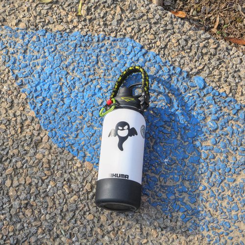 SPEQT Paracord Handle - Fits Wide Mouth Water Bottles Durable Carrier Strap Cord with Safety Ring,Compass and Carabiner Plus a Protective Silicone Boot (Rainbow)