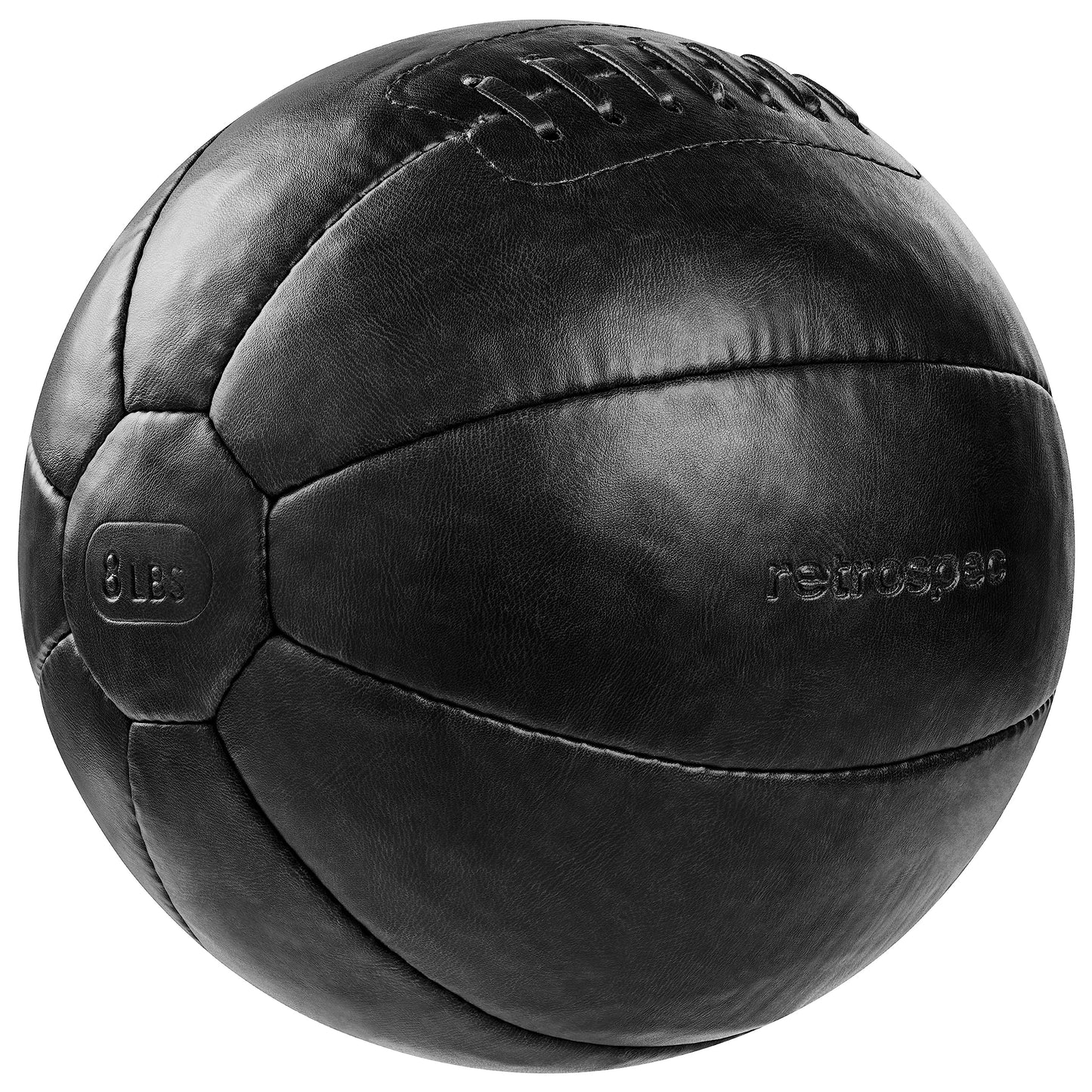 Retrospec Core Weighted Medicine Ball 4, 6, 8, 10, 12, 14, 16, 20, 25, 30 lbs, Soft Touch Vegan Leather with Sturdy Grip for Strength Training, Recovery, Balance Exercises and Other Full-Body Workouts