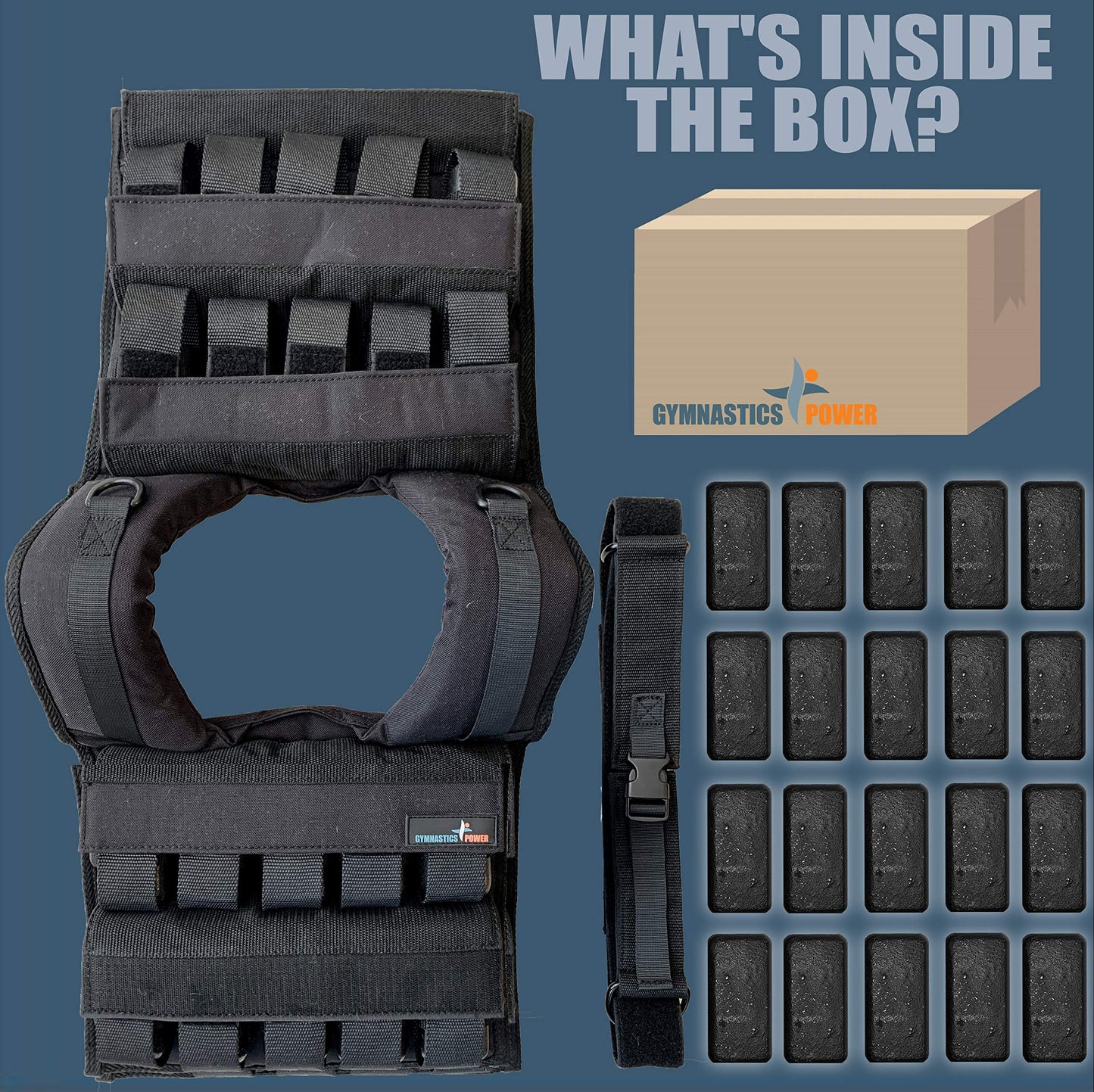 Weighted Vest 6lb, 10lb, 12lb, 25lb, 35lb, 45lb, 60lb Removable Iron Weights for Men and Women Workout for Calisthenics and Fitness Sport Training (Black, 60 LB)