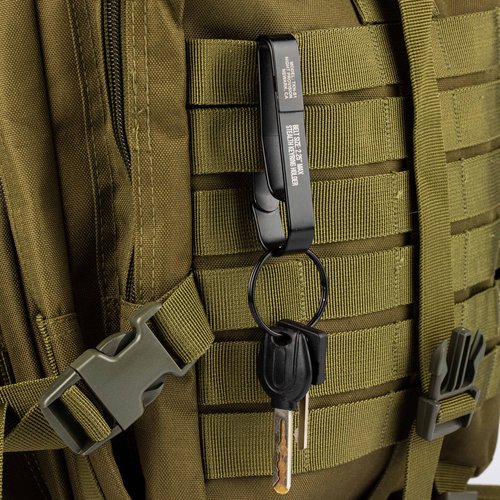 NIGHT PROVISION Stealth Tactical Key Ring Holder for Duty Belts, Quick Release Key Clip Stainless Steel w/2 XL Detachable Key Rings Max 2.25" Belt For Police, Correctional, Fire Dept.