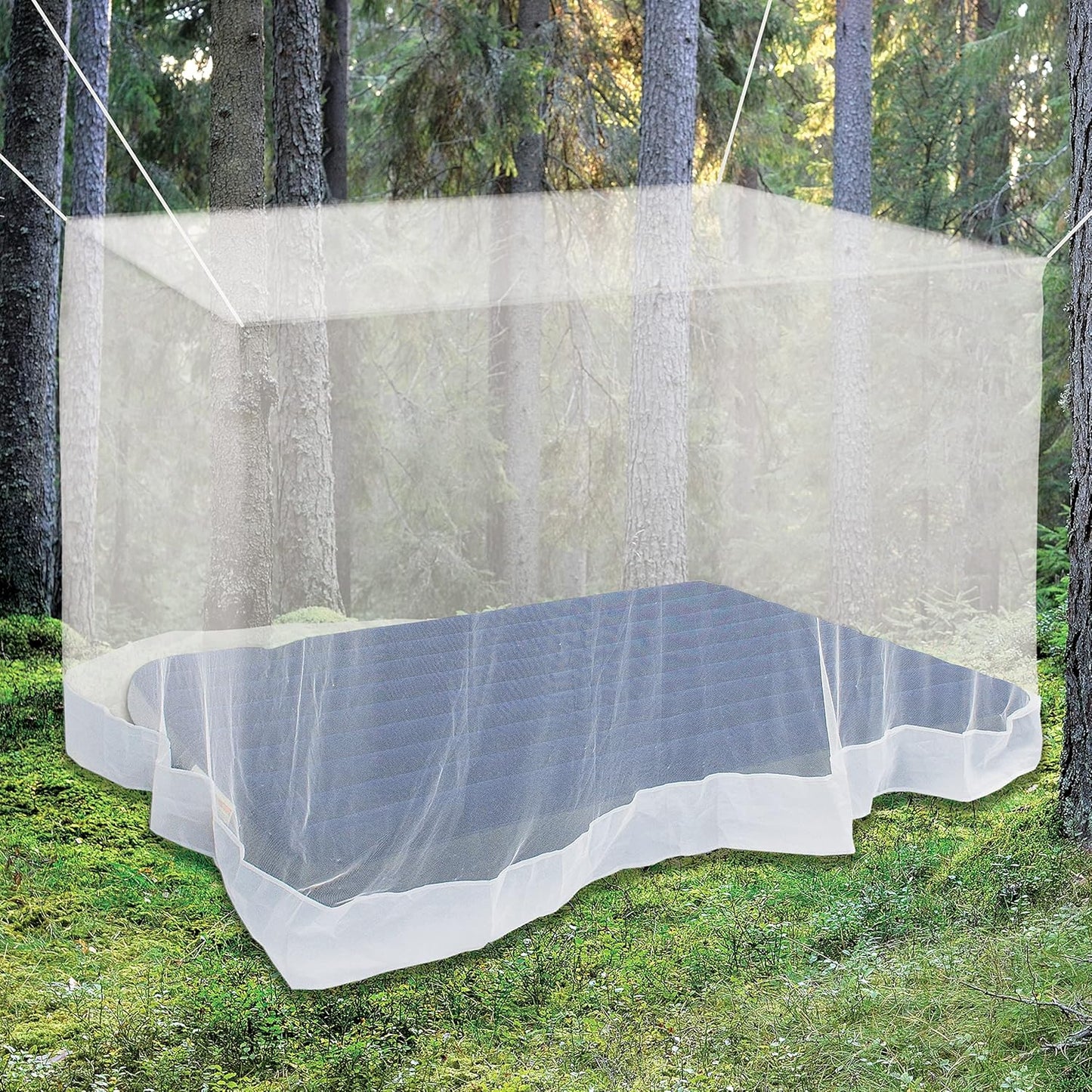 Premium Mosquito Net for Double Bed, crib, hammock or camping by Alpine Grand, Full hanging kit with extra-long strings and 8 hooks, Free Carry Bag