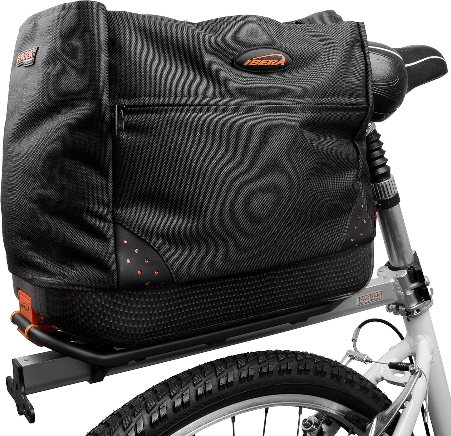 Ibera 2 in 1 PakRak Commuter Bicycle Trunk Bag with Expandable Panniers, Clip On Quick Release Design and Detachable Shoulder Strap