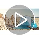 WolfWise Beach Tent Sun Shelter for 6-7 People - Blue, Easy Setup, Zipper Door