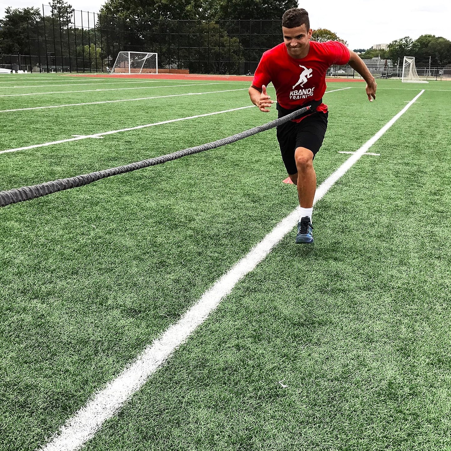 Speed Reactive Stretch Cord with Adjustable Belt & Anchor Strap - Dual Resistance for Overspeed Training