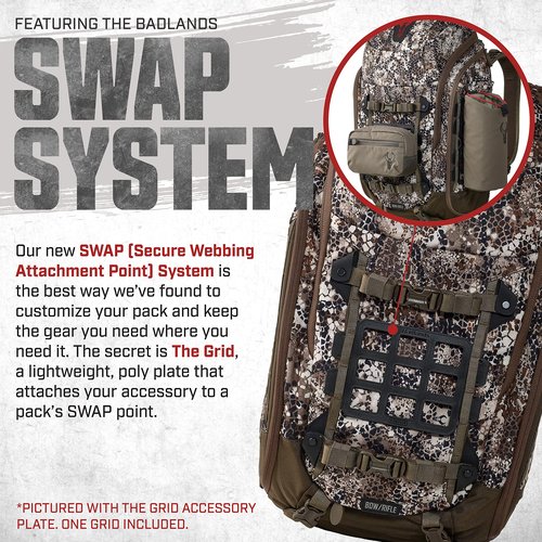 Badlands Connect Pack - Customizable Hunting Backpack with Quiet Durable KXO-50 Fabric, Lightweight Design, Approach FX