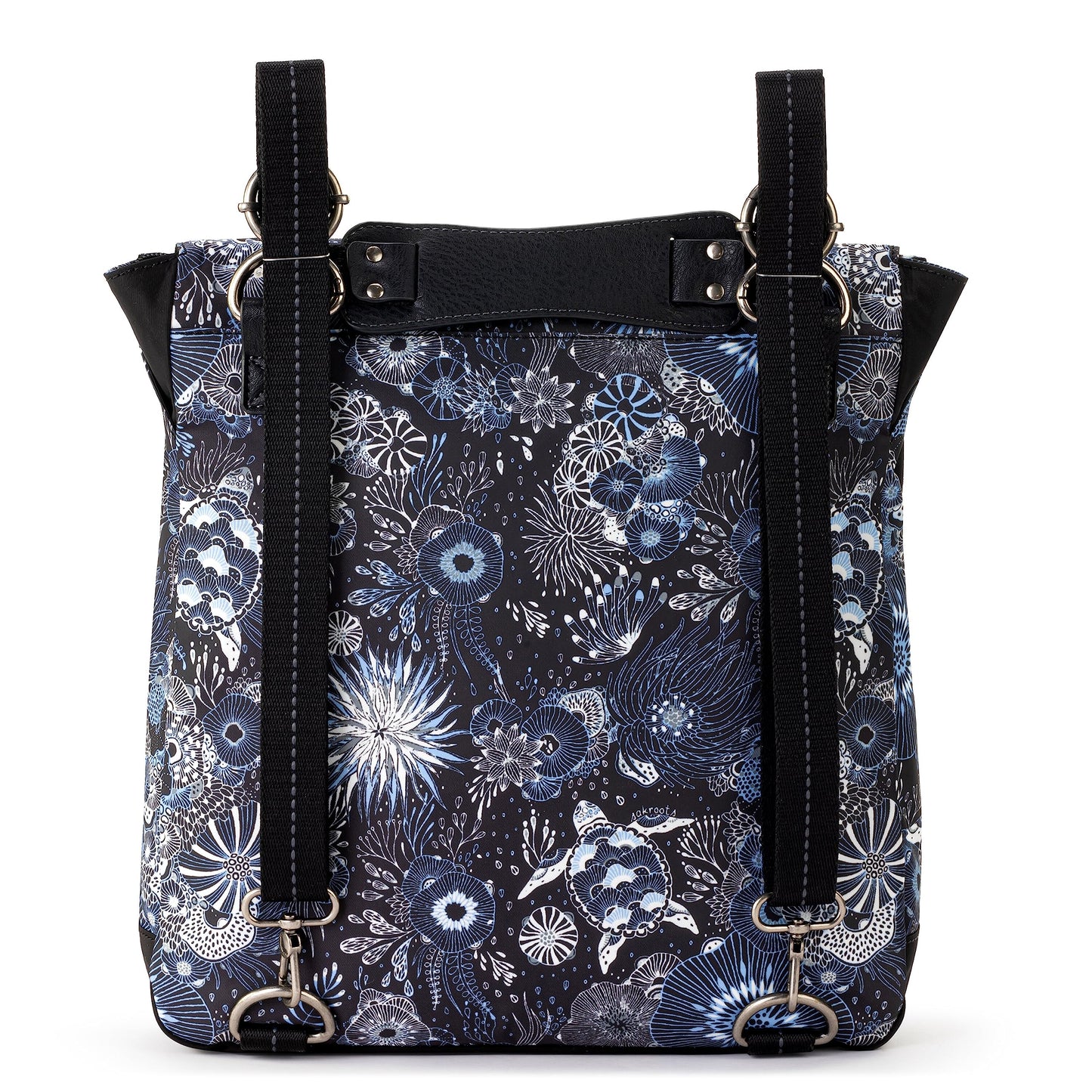 Sakroots Women's Olympic Convertible Backpack, Midnight Seascape, 13IN x 3IN x 12.5IN
