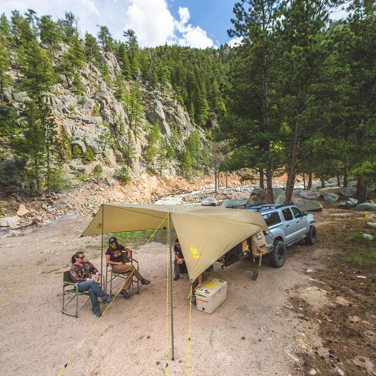 Slumberjack SJK Roadhouse Tarp, Hunting Camping & Overland Shelter Protects from Rain & Sun (Khaki)