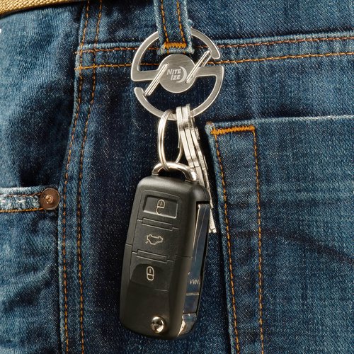 Nite Ize Medallion Key Carabiner, Stainless Steel Key Ring Carabiner With Dual Gates
