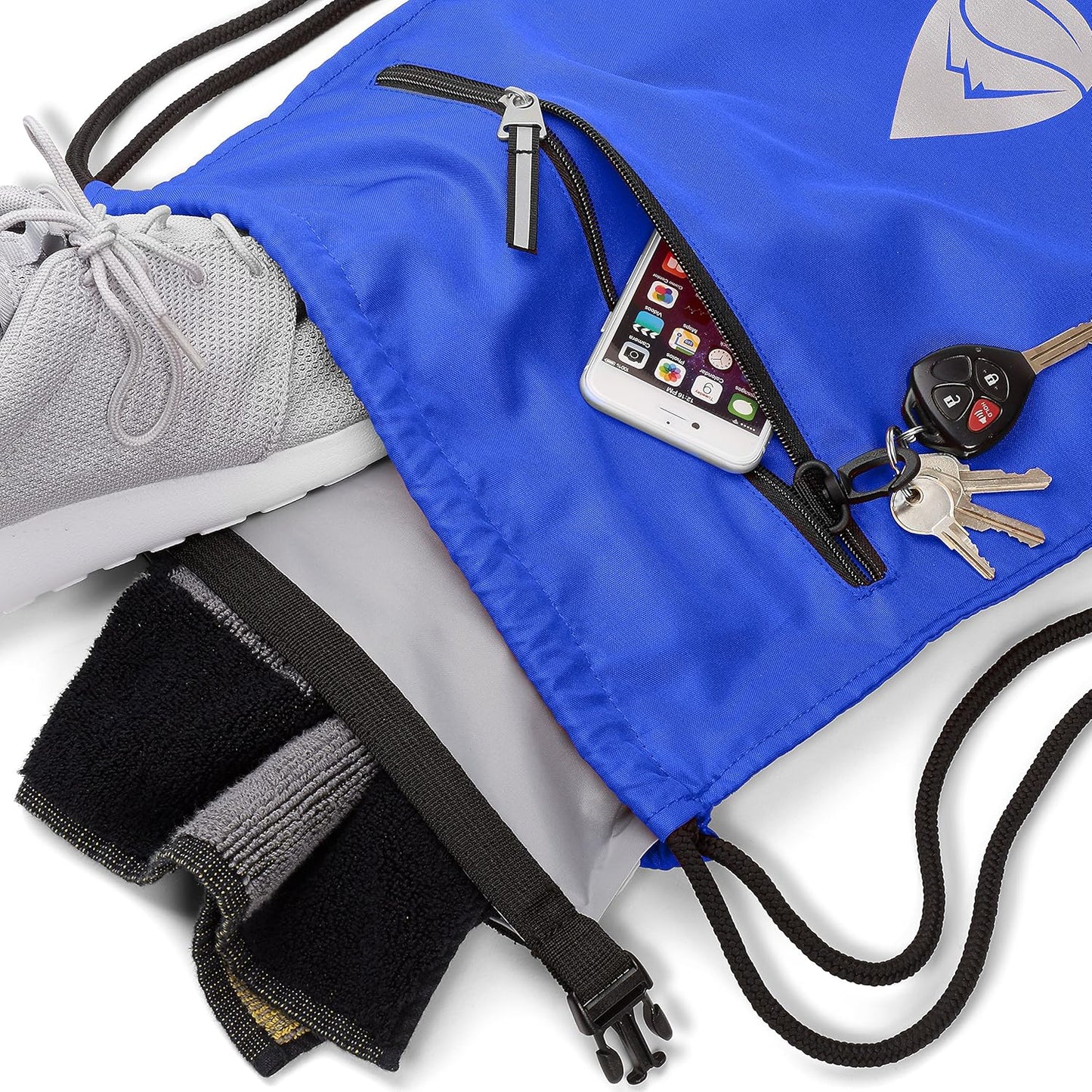 Skog Å Kust GymSak | Patented 2-in-1 Drawstring Cinch Bag with Removable Waterproof Dry Bag | Red