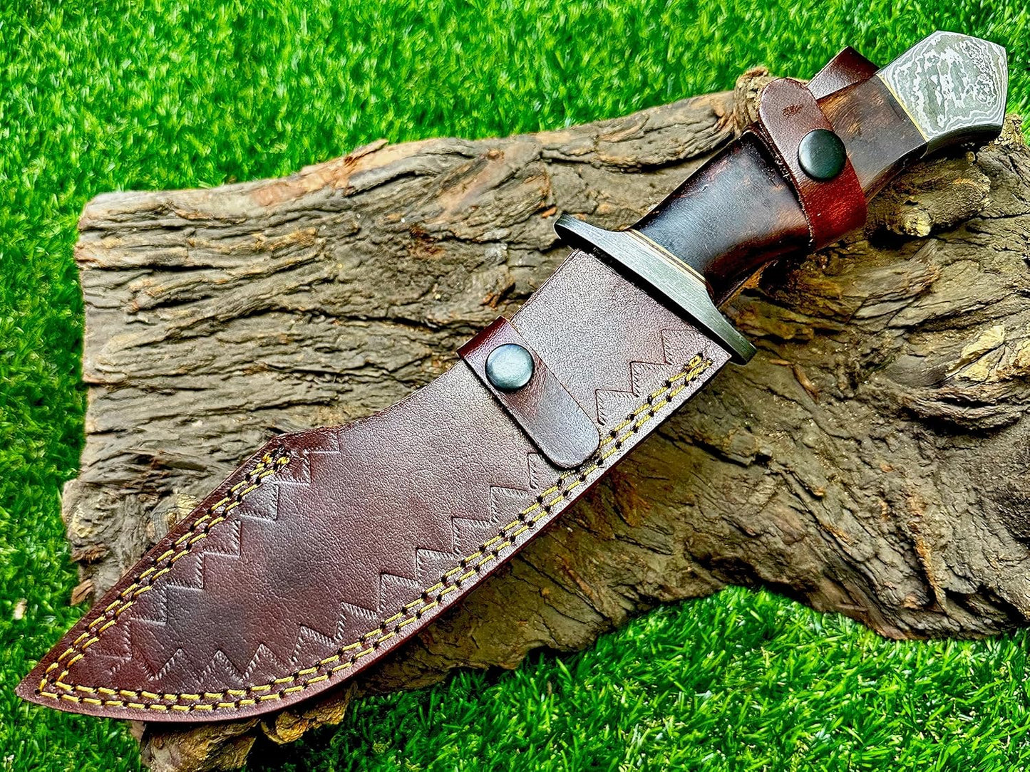 Custom Handmade D2 Steel 15.00 Inches Hunting Knife - Beautiful Rose Wood Handle (REG -1118)