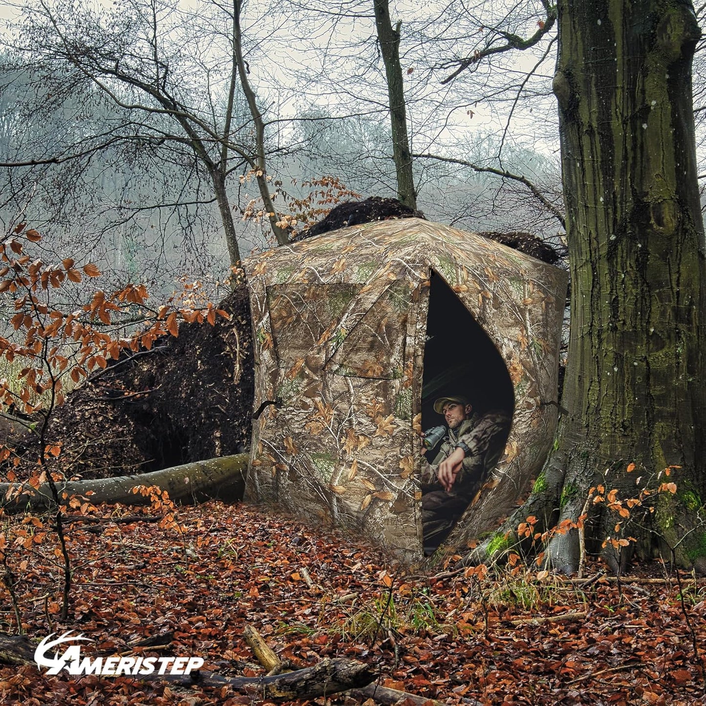 Ameristep Care Taker Kick Out Pop-Up Ground Blind, Premium Hunting Blind