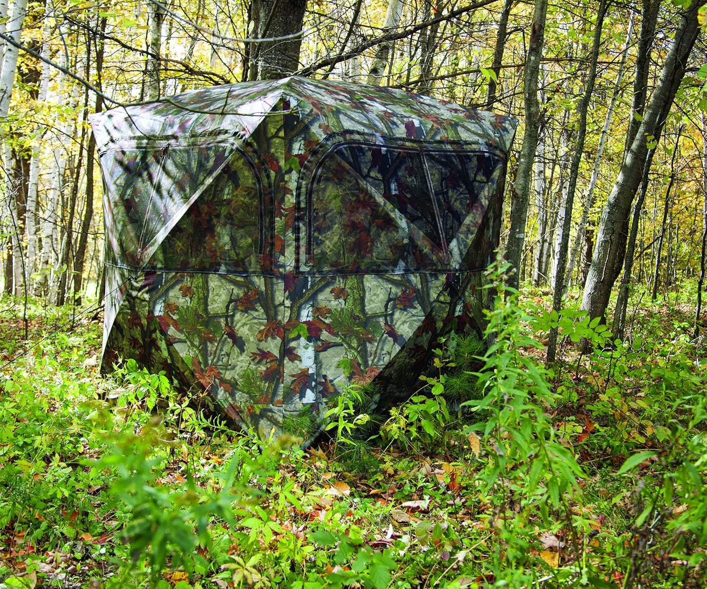 Barronett Blinds® Grounder 350, Portable Hunting Blind, Pop-Up Hub Blind, Huge Interior, Large Shooting Windows, 3-Person, Bloodtrail® Woodland, 80” x 90” x 90