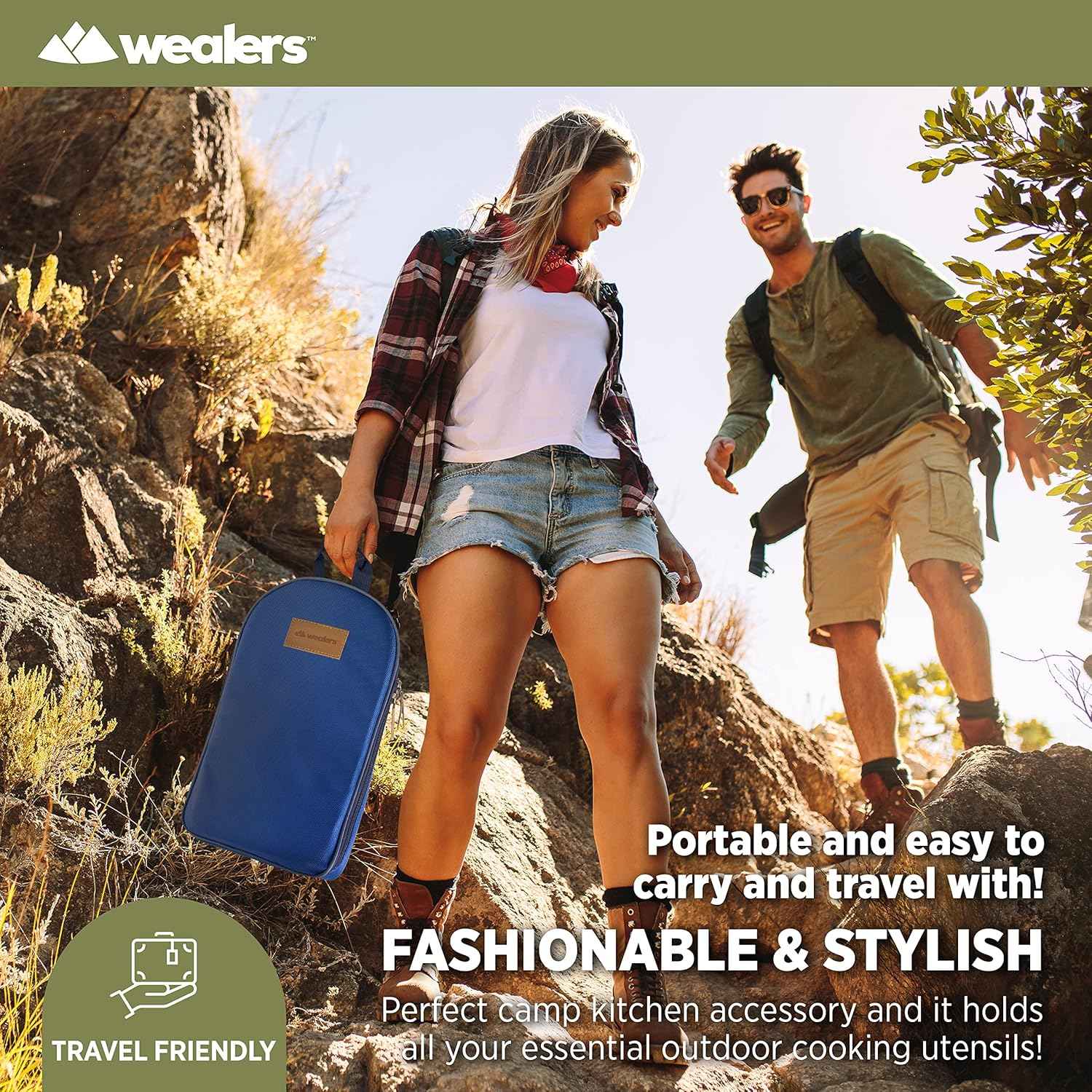 Portable Camp Kitchen Utensil Set - Compact BBQ Accessories & Travel Organizer for Hiking & Backpacking