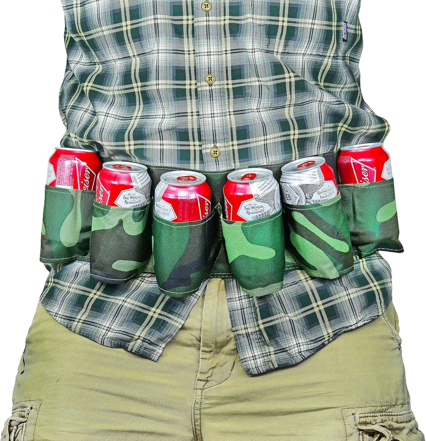 Fairly Odd Novelties 6 Pack Beer and Soda Can Holster Belt Camouflage