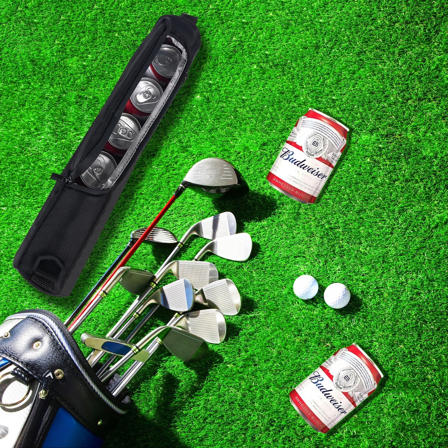 Golf Bag Cooler, Golf Accessories Father's Day Papa Gifts for Men Dad Husband, Anniversary Birthday Gift for Him, Cooler Holds 6 Beer Cans Keeps Drinks Cold for Hours - Fits Discreetly in Golf Bags