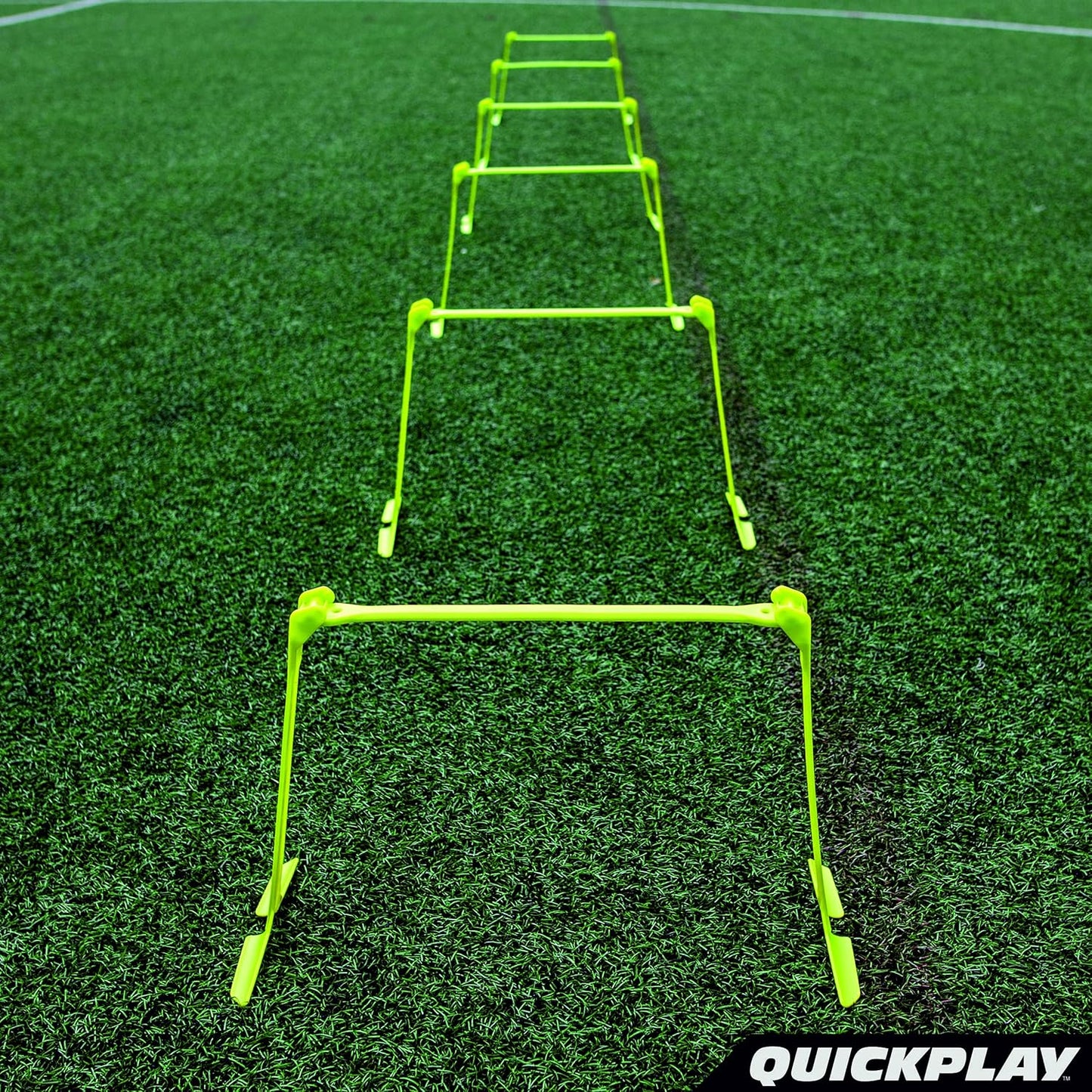 QUICKPLAY PRO Quick-Click Adjustable Speed Hurdles, Set of 6 | 3 Heights in One (6", 9", 12") | All-in-One Agility & Plyometric Training Hurdles | Patented, Portable & Durable