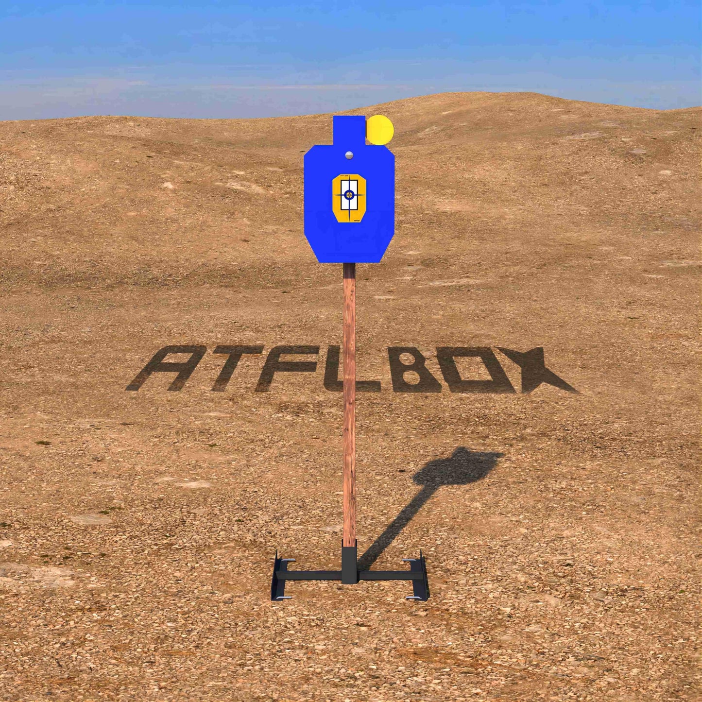 ATFLBOX AR500 3/8 inch Thick Steel Target Stand System, 12'' x 20" Hostage Reactive Shooting Targets with 2x4 Target Stand Kit (Blue)