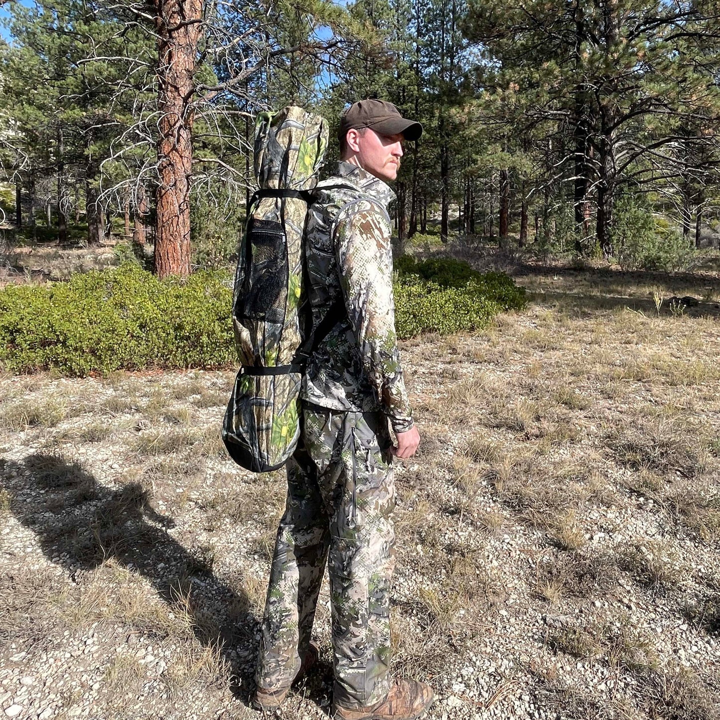 AUSCAMOTEK See Through Ground Blind for Deer Hunting, 2-3 Person Pop-Up Camouflage Blind