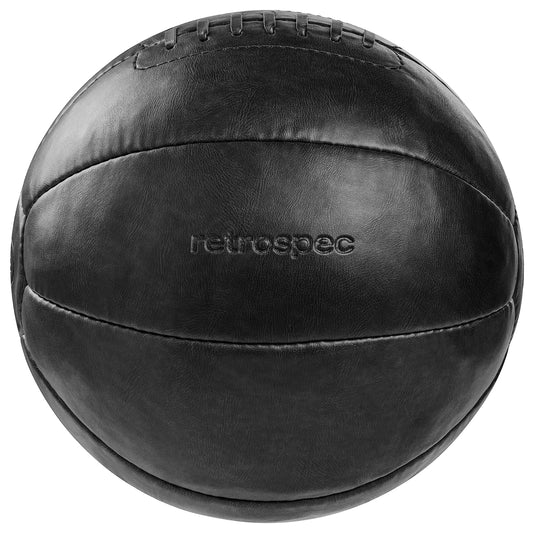 Retrospec Core Weighted Medicine Ball 4, 6, 8, 10, 12, 14, 16, 20, 25, 30 lbs, Soft Touch Vegan Leather with Sturdy Grip for Strength Training, Recovery, Balance Exercises and Other Full-Body Workouts