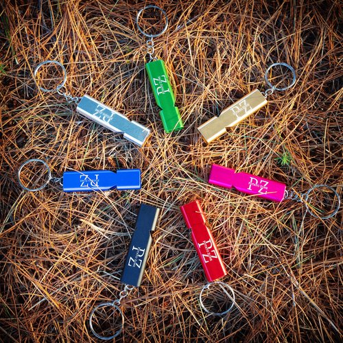 Potato Zone Survival Whistle – 120db Loud Aluminum Keychain, Portable Safety Tool for Camping, Hiking, Dog Training (2 Pack Gold)