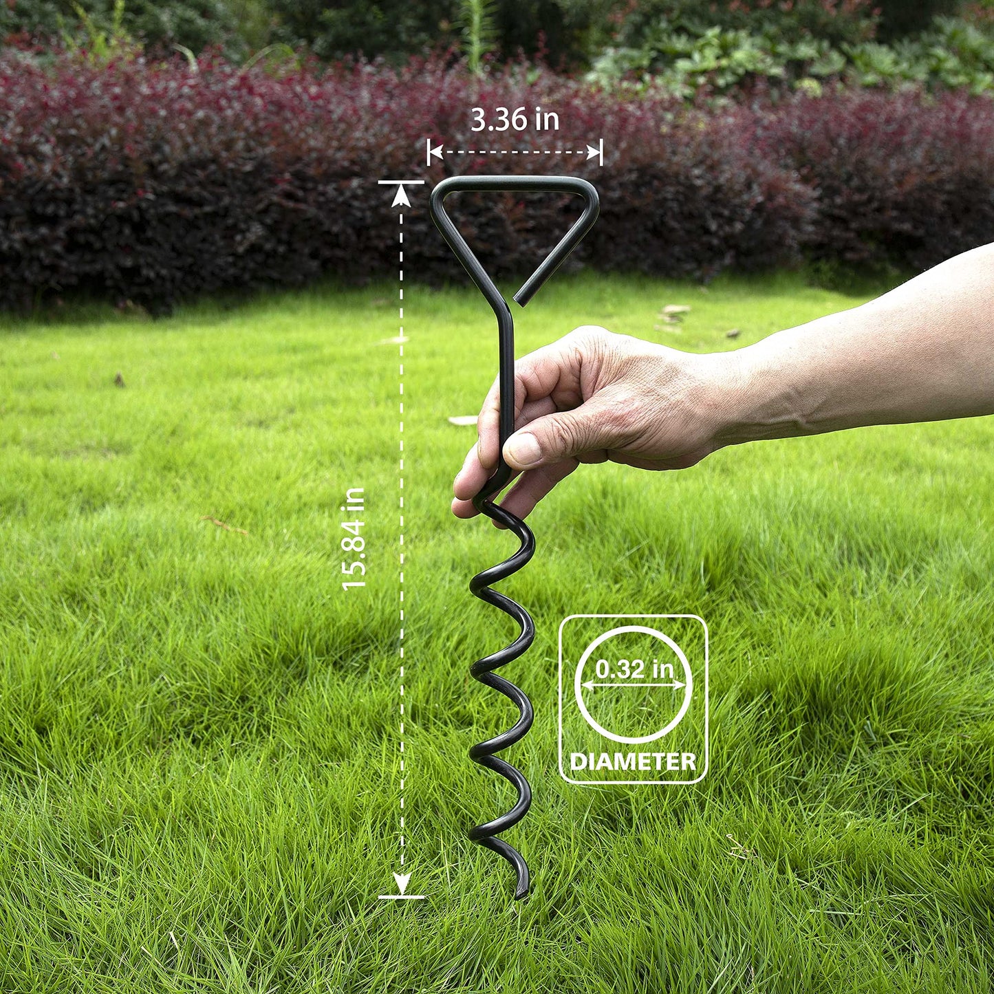 Trampoline Stakes Heavy Duty Strong and Galvanized Steel Corkscrew High Wind Anchor Kit for Trampoline Camping Tents Tie Down Anchors