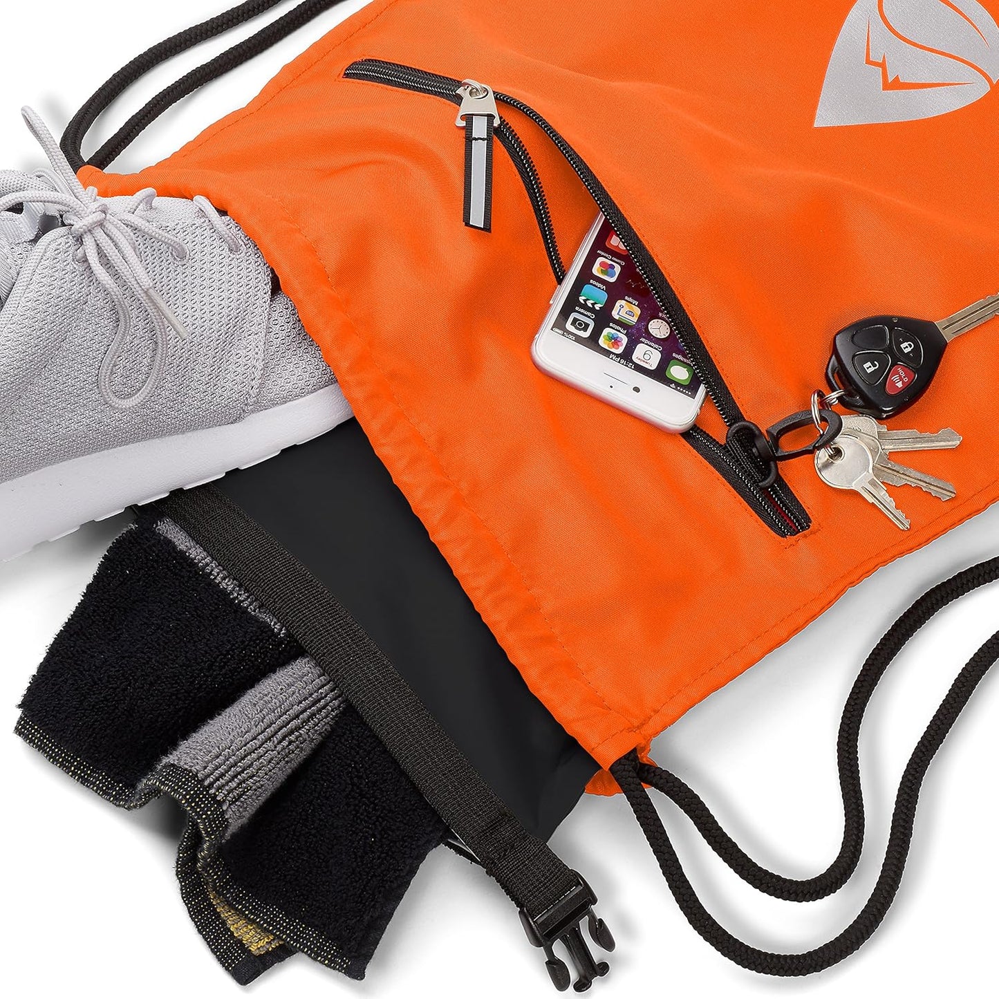 Skog Å Kust GymSak | Patented 2-in-1 Drawstring Cinch Bag with Removable Waterproof Dry Bag | Red