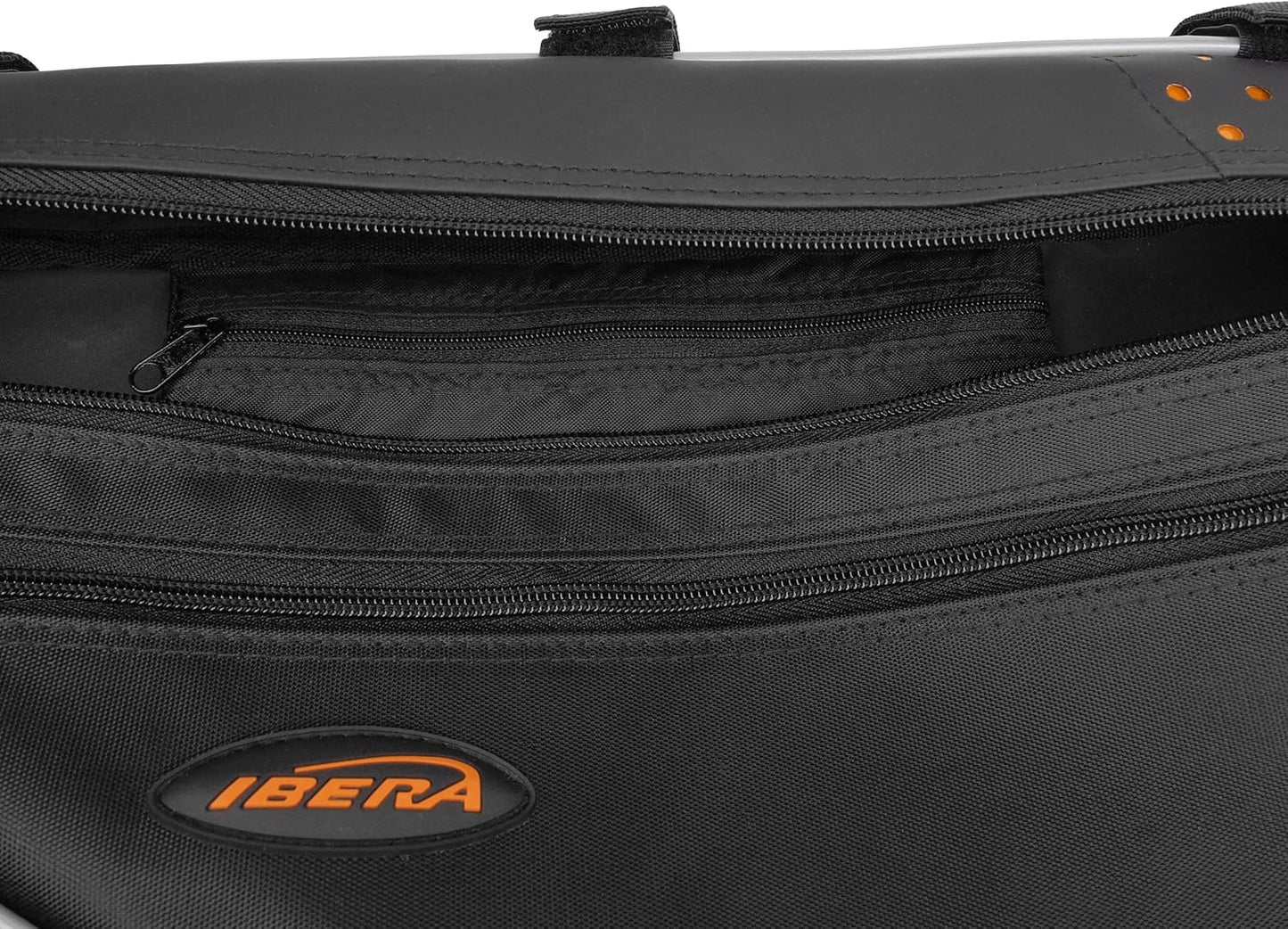 Ibera Bike Frame Bag - Slim Pouch Zipper Compartment & Velcro Mount - Water-Resistant, Fits Most Bikes - Holding Tools Snacks