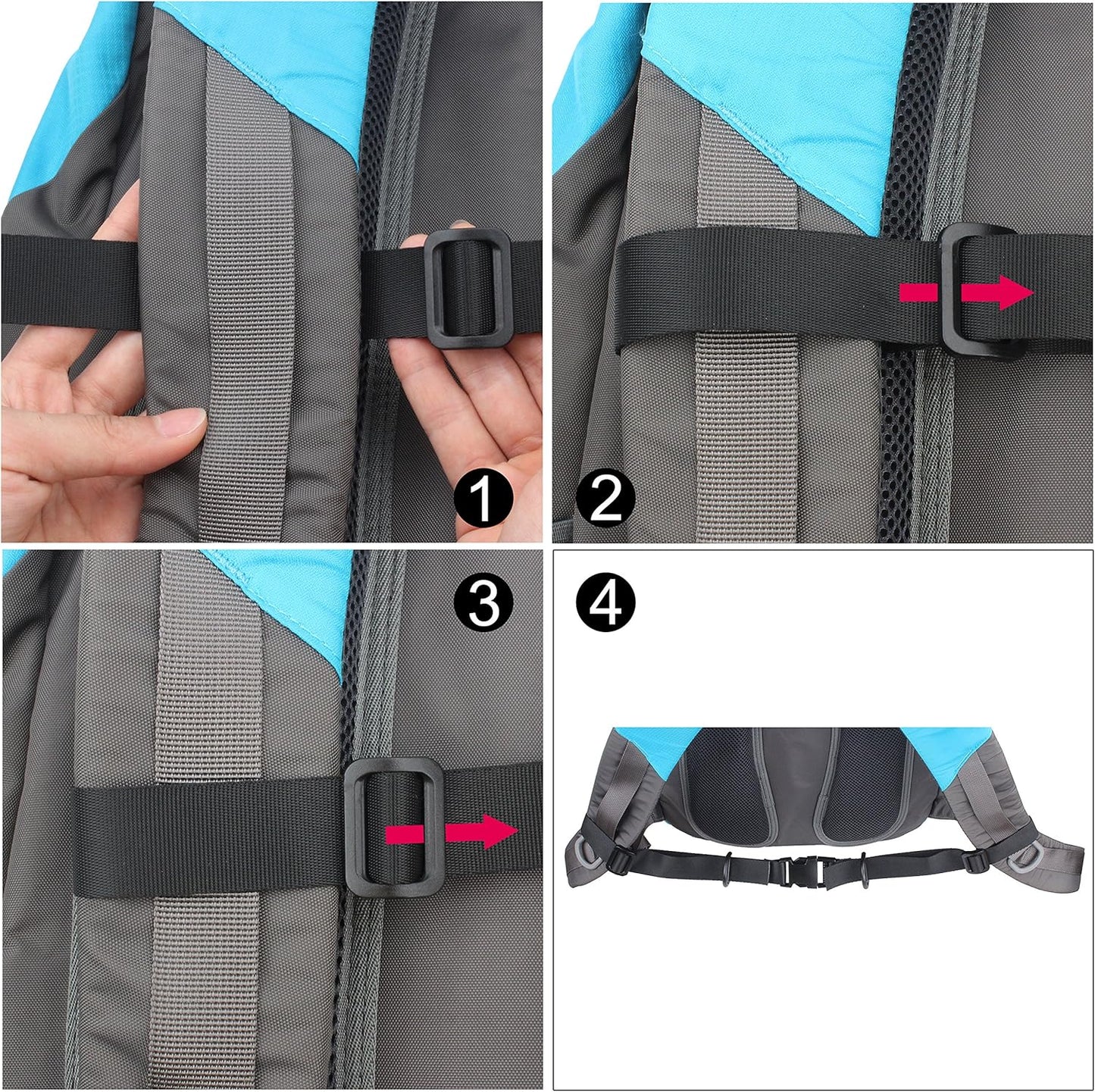 Wisdompro Backpack Chest Strap, Heavy Duty Adjustable Backpack Sternum Strap Chest Belt with Quick Release Buckle