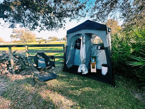 Nice C Camping Shower Tent, Instant Pop Up Privacy Changing Tent, Outdoor Shower Enclosure, Toilet Tents, Oversize (2 Room)