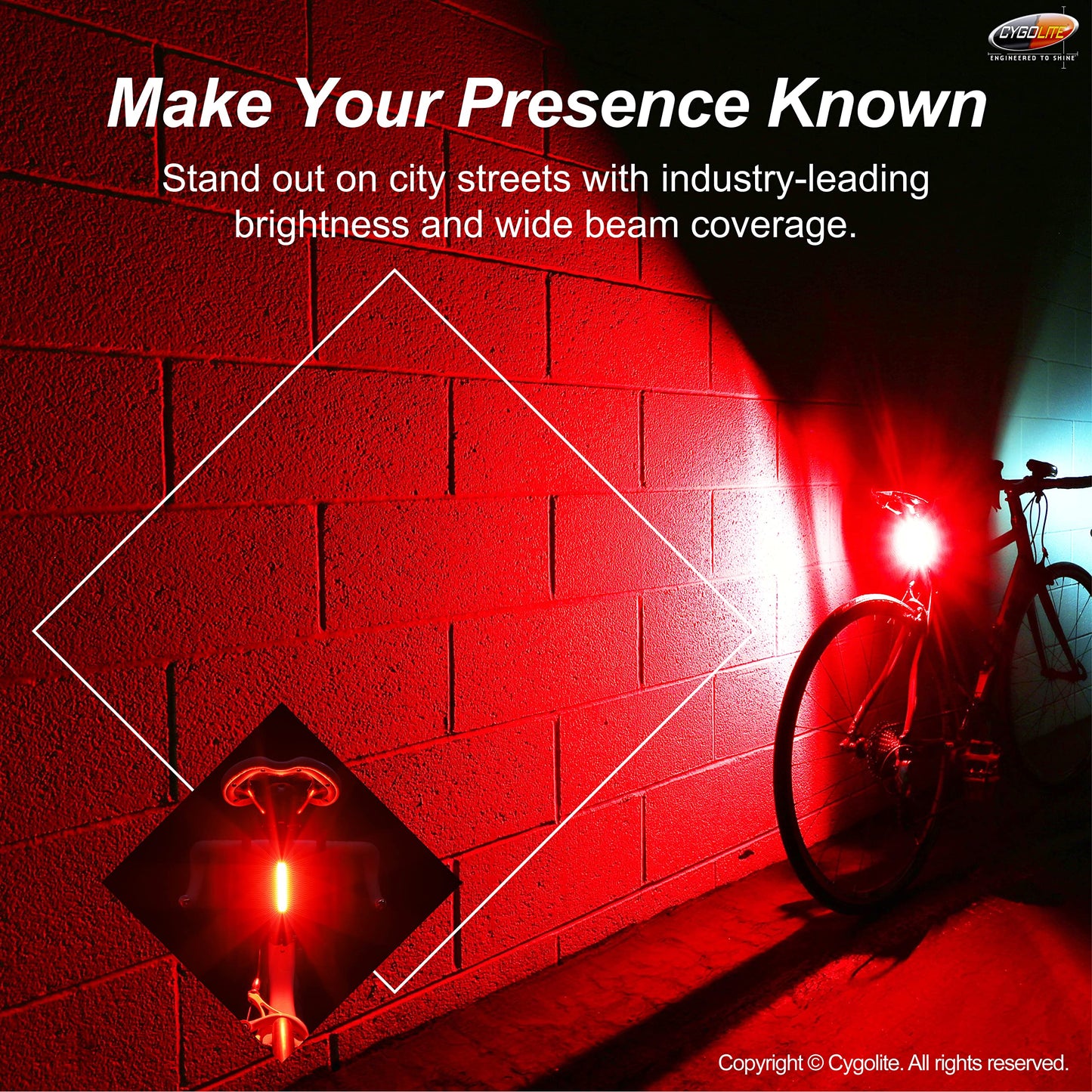 Cygolite Hotrod 120 Lumen Bike Tail Light + CYGOLITE Metro Plus 800 Lumen Bike Light