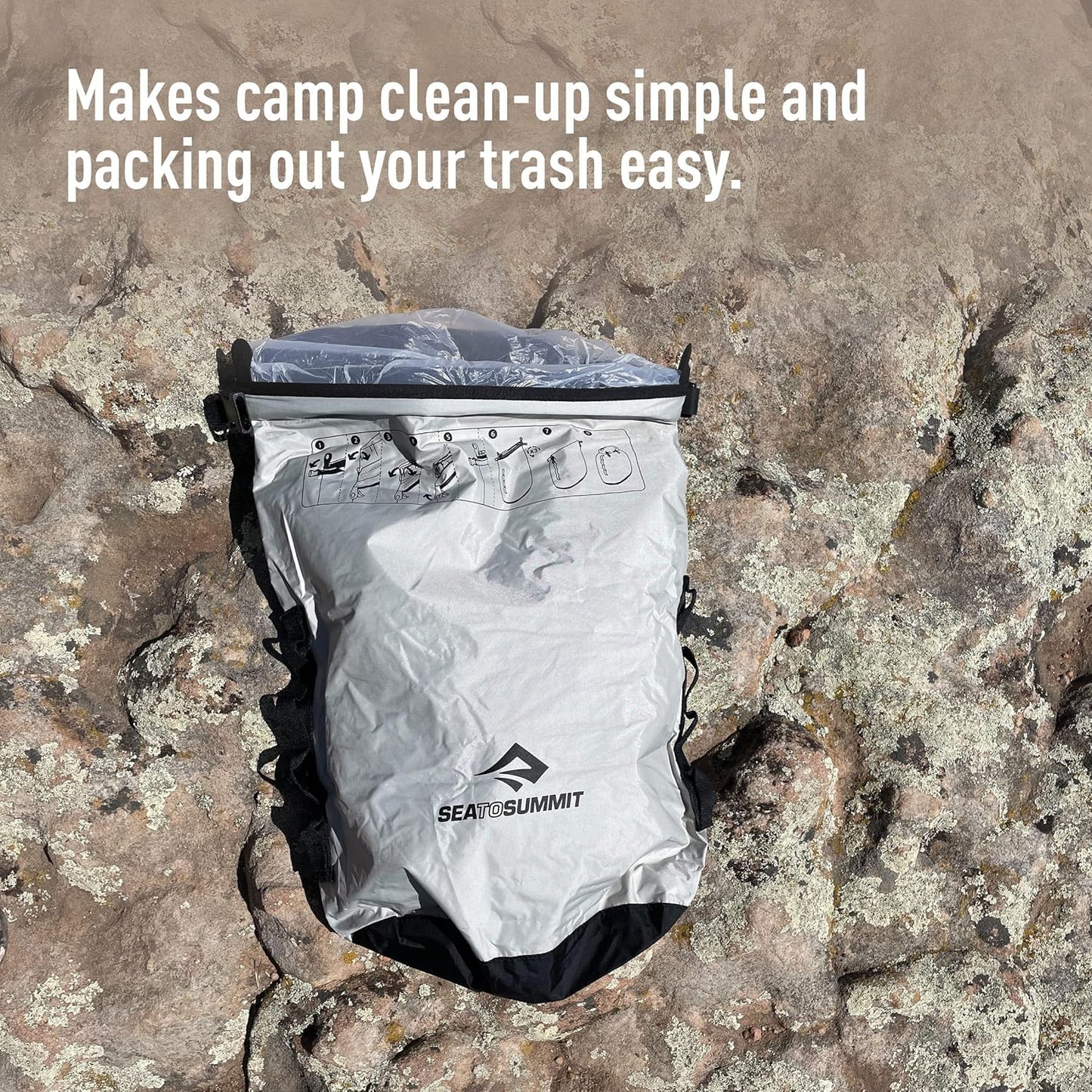 Sea to Summit Trash Dry Sack, 10-Liter Reusable Camping Trash Bag