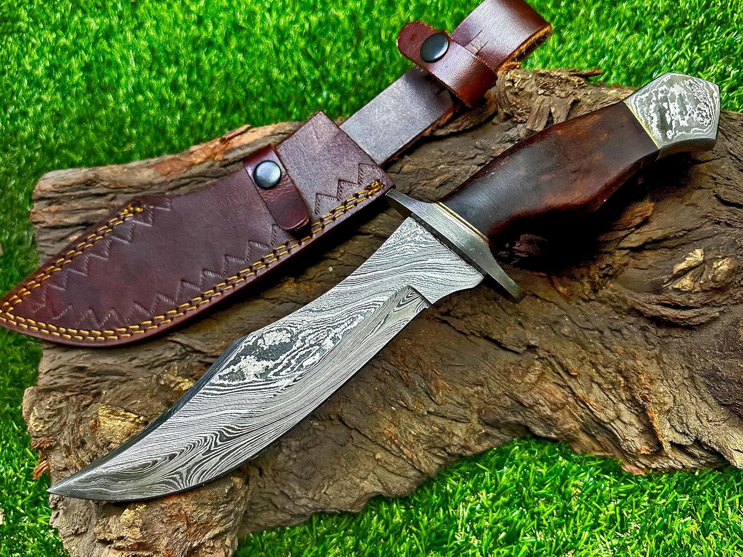 Custom Handmade D2 Steel 15.00 Inches Hunting Knife - Beautiful Rose Wood Handle (REG -1118)